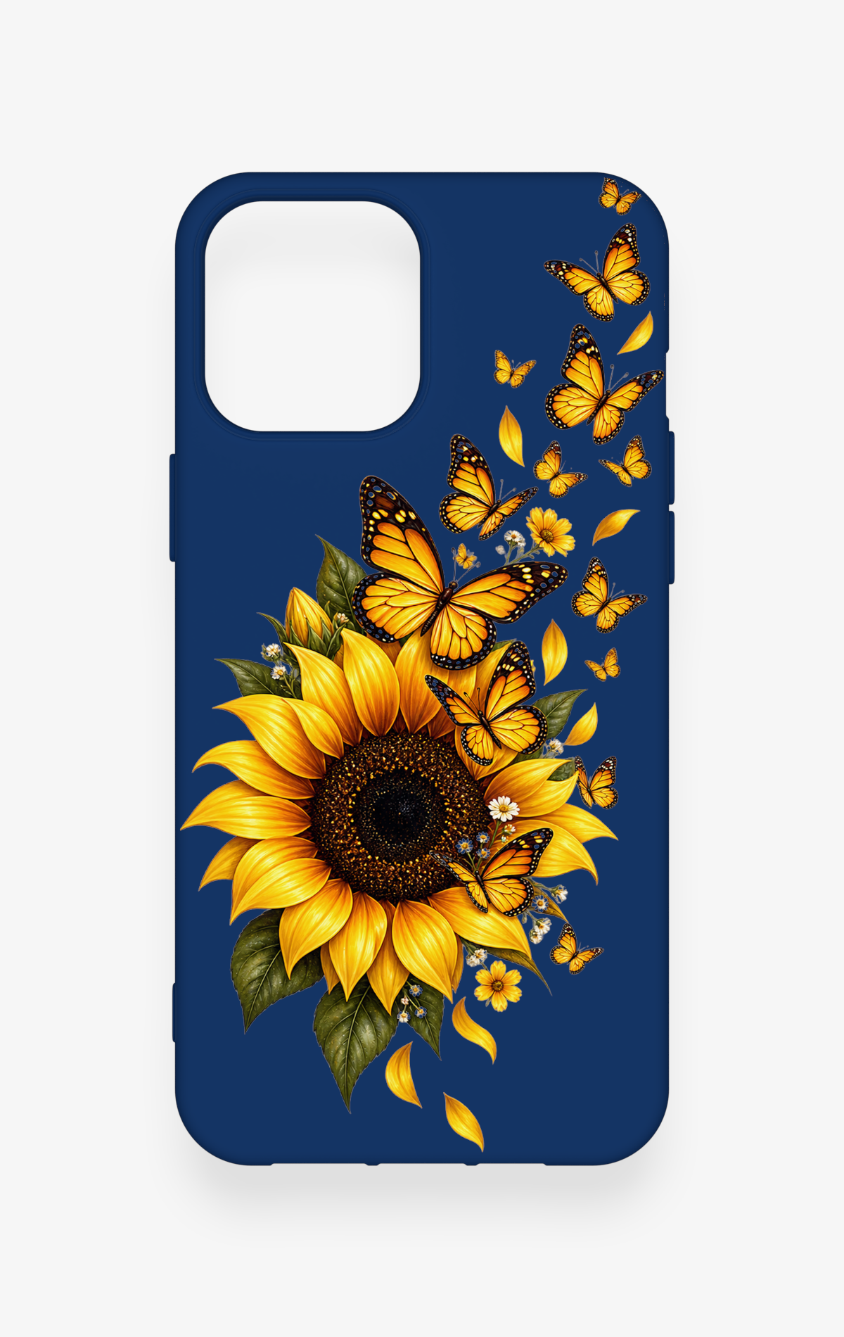 iPhone 12 Pro Max Uyumlu Ayçiçeği Desenli Silikon Kılıf