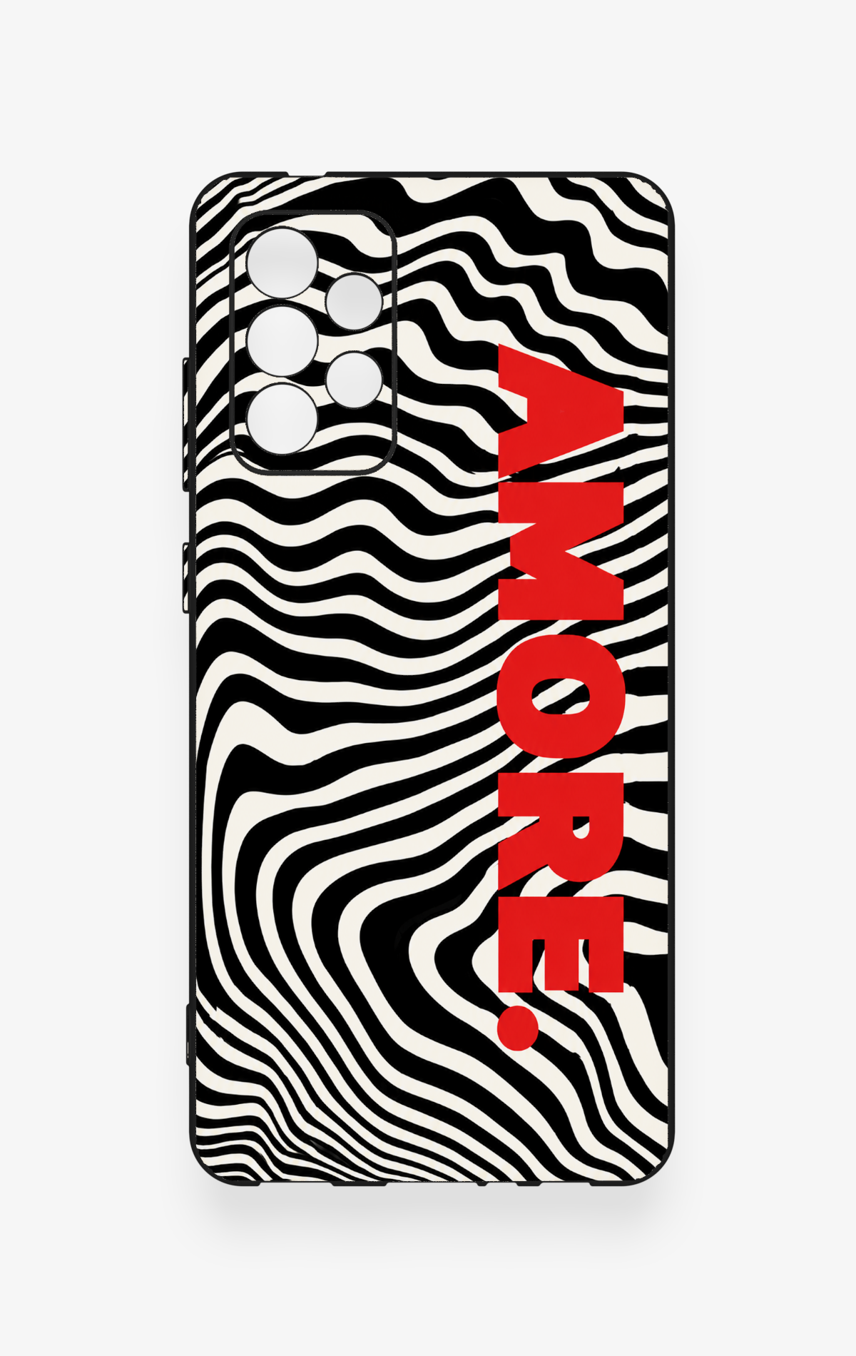 Samsung-A72 Uyumlu Zebra Amore Desenli Silikon Kılıf