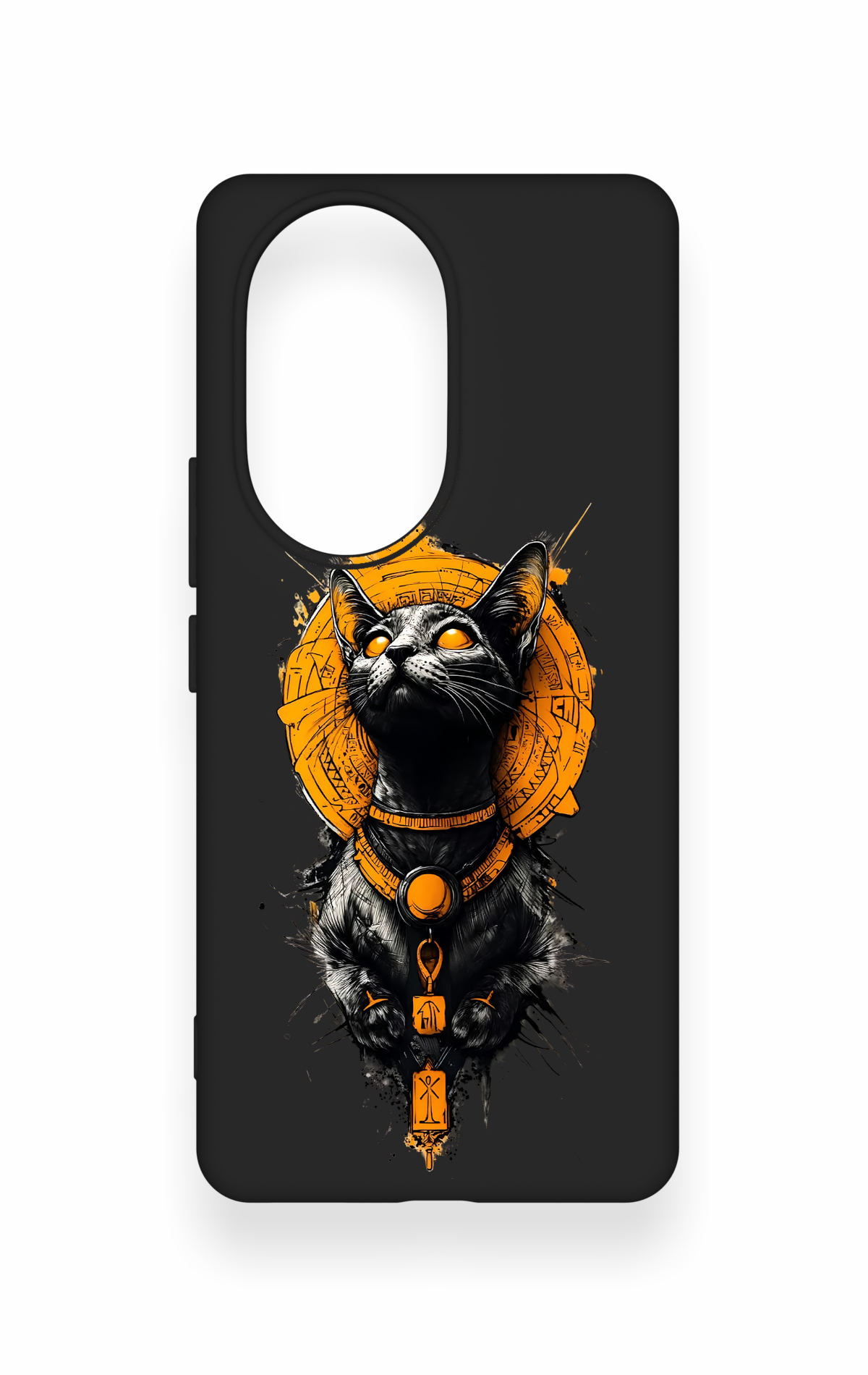 Honor 200 Pro 5G Uyumlu Mısırlı Kedi Tanrısı Desenli Silikon Kılıf