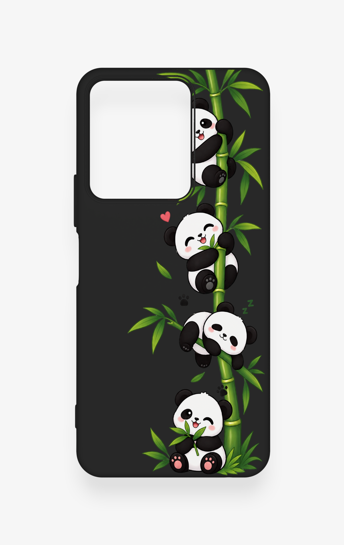 Vivo Y35 Uyumlu Sevimli Panda Bambu Desenli Silikon Kılıf