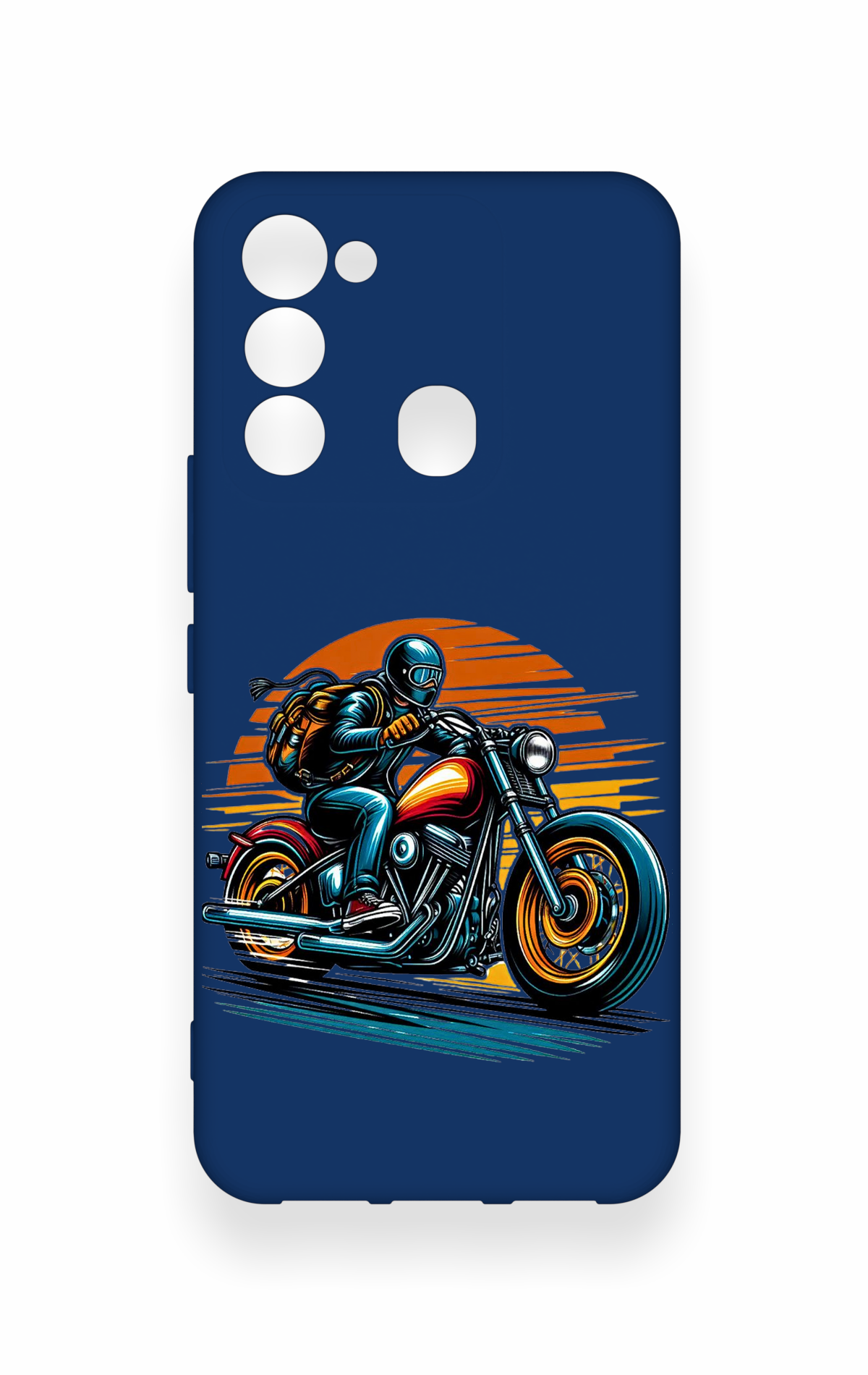 Tecno Spark 8C Uyumlu Moto Rider Desenli Silikon Kılıf
