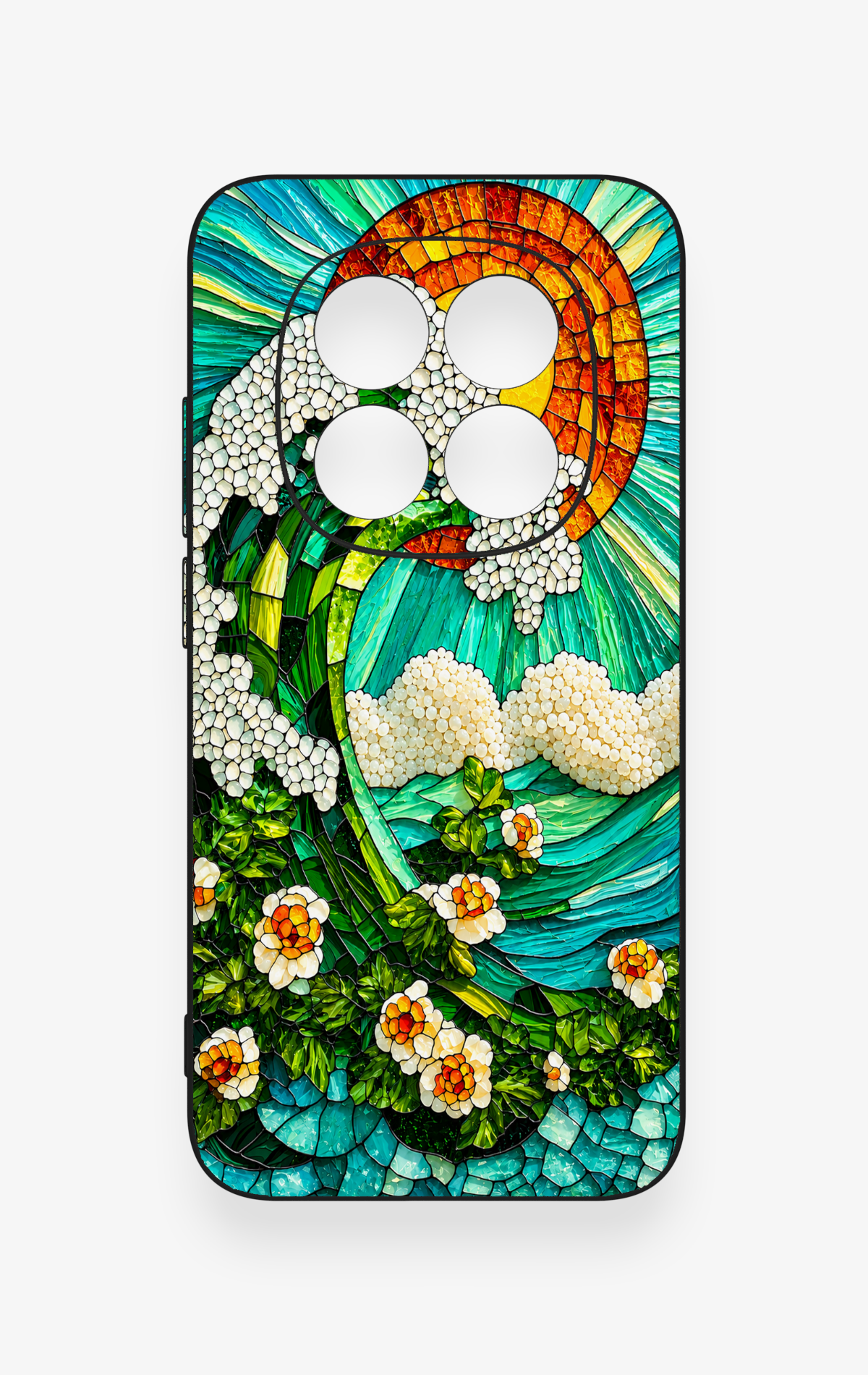Redmi Note 15 Pro 5G Uyumlu Mozaik Okyanus Dalgası Desenli Silikon Kılıf