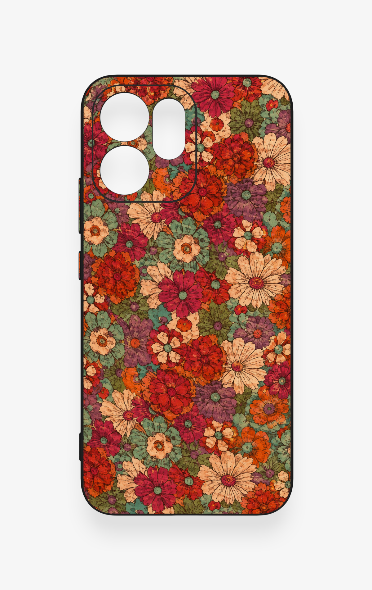 Oppo Reno 14F Uyumlu Pastel Çiçek Bahçesi Desenli Silikon Kılıf