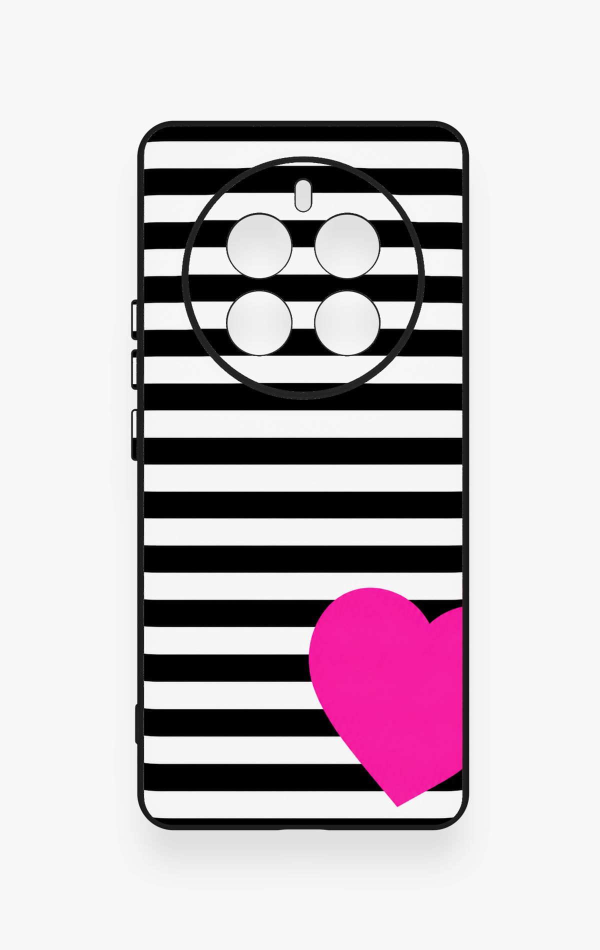 Realme 12 Pro Uyumlu Çizgili Kalp Desenli Silikon Kılıf