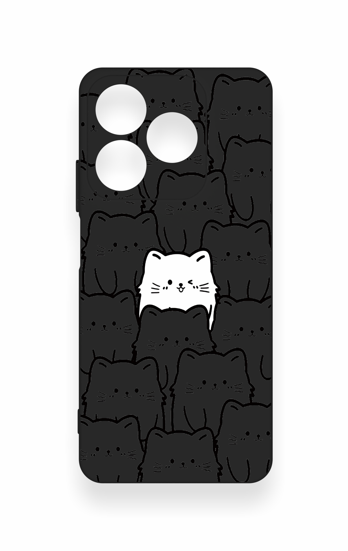 Realme C63 Uyumlu Many Cats Desenli Silikon Kılıf