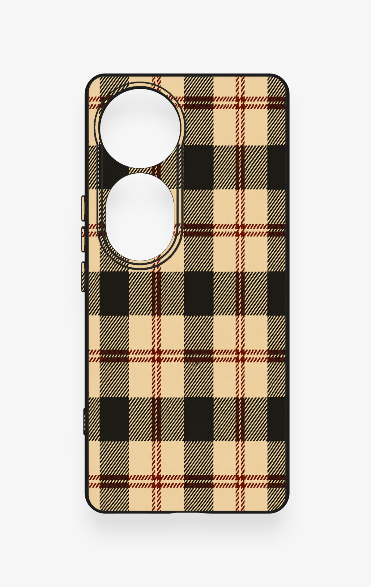 Vivo V40 Uyumlu Krem Ekose Desenli Silikon Kılıf