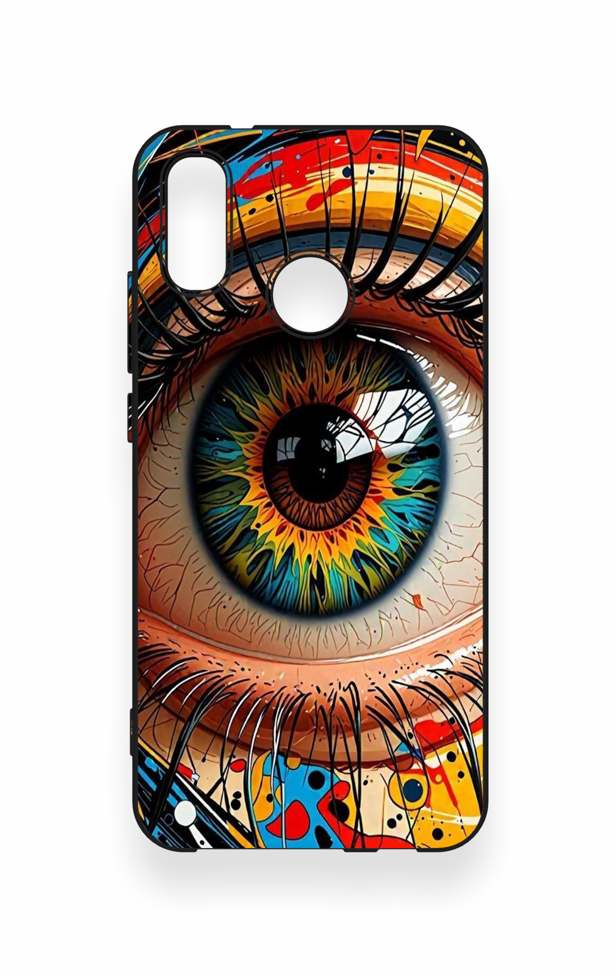Huawei P20 Lite Uyumlu Renkli Göz Bebeği Desenli Silikon Kılıf
