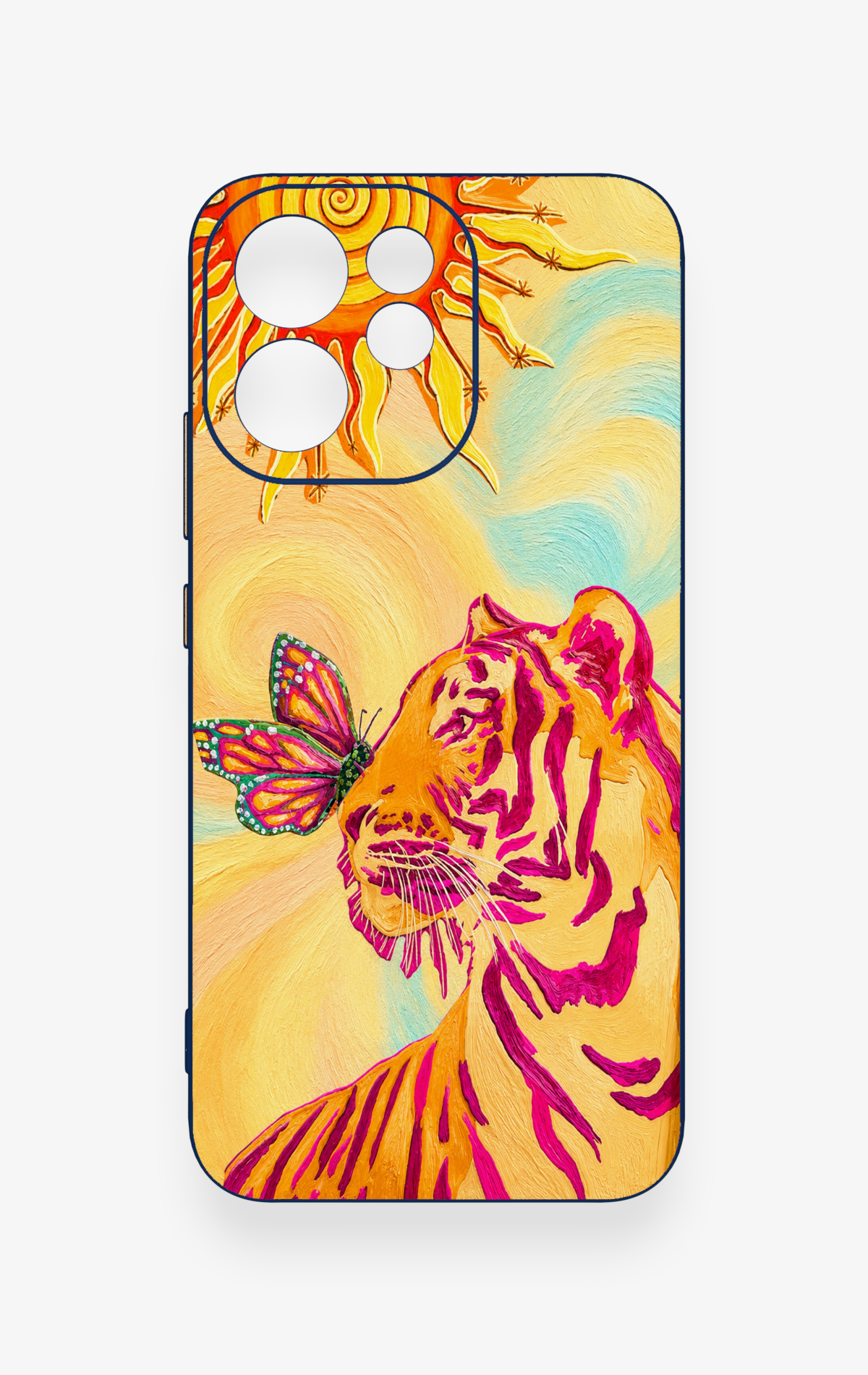 Oppo Reno 15F Uyumlu Güneşin Kaplanı Desenli Silikon Kılıf