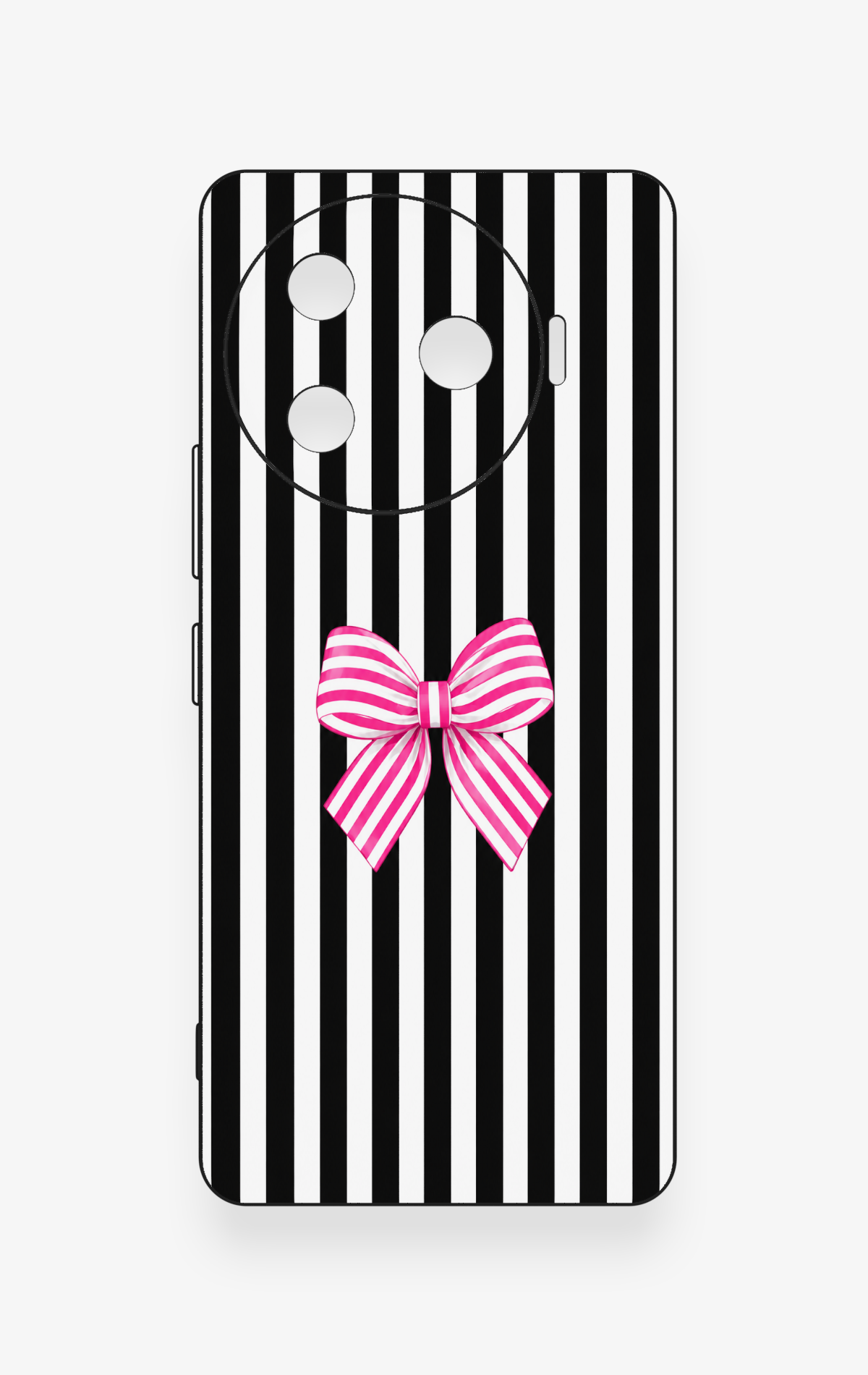 Tecno Camon 30 Pro 5G Uyumlu Pembe Beyaz Kurdele Desenli Silikon Kılıf