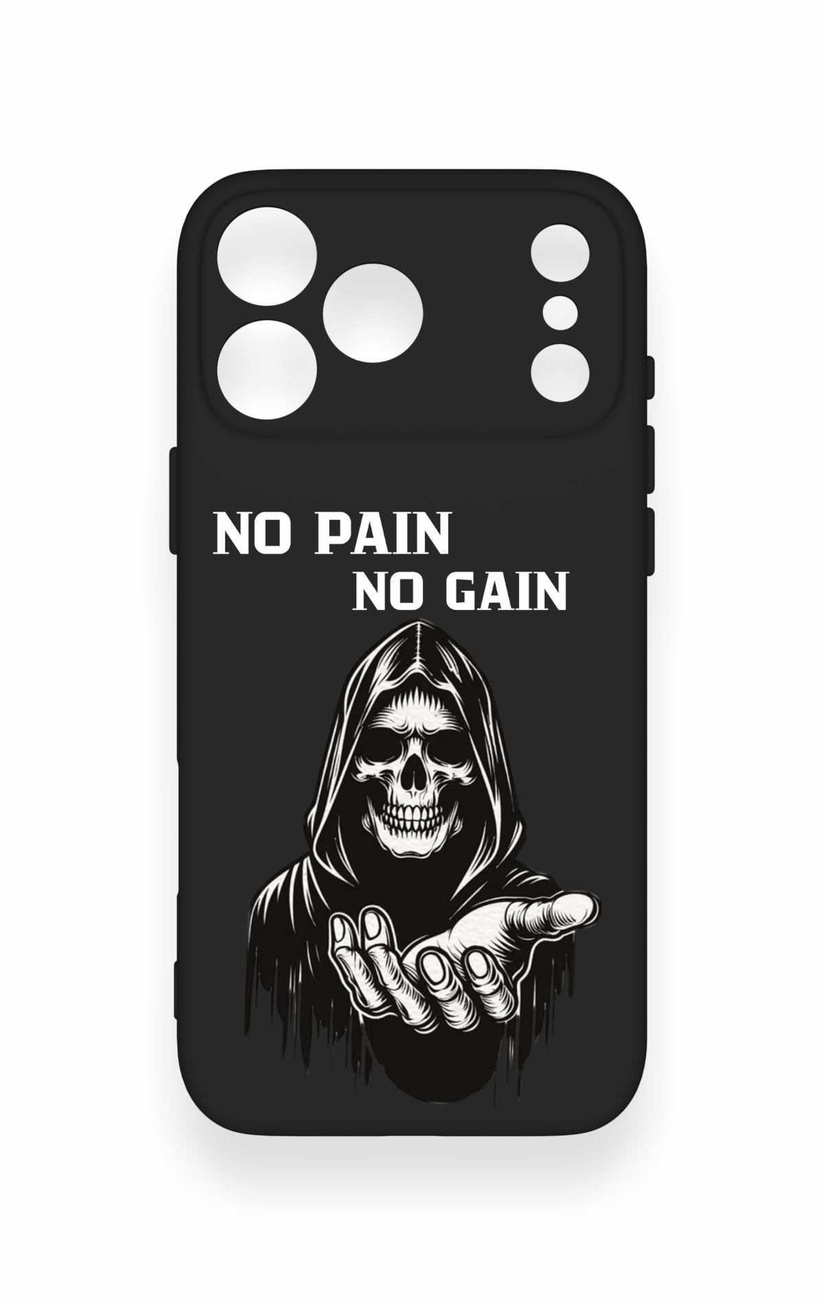 iPhone 17 Pro Max Uyumlu No Pain No Gain Desenli Silikon Kılıf