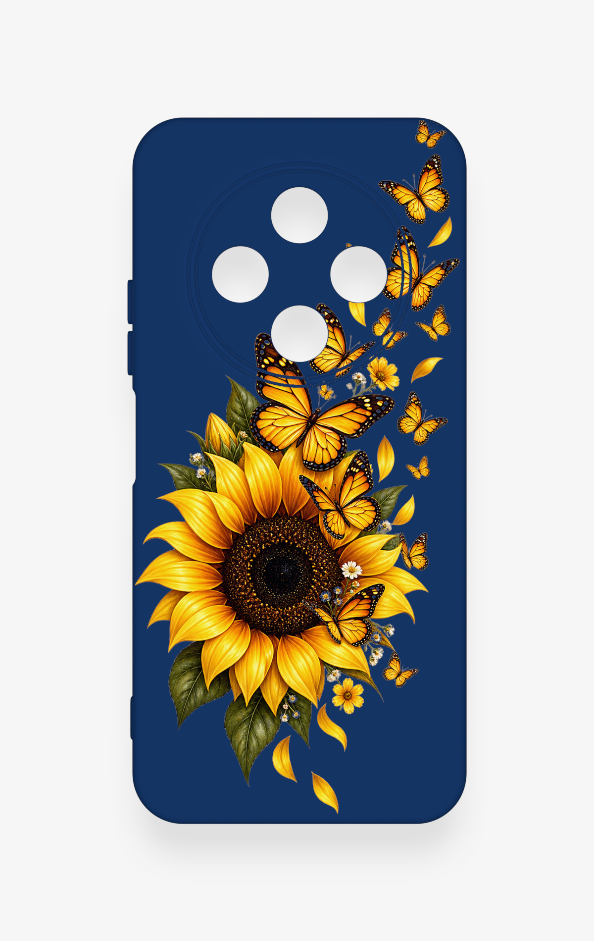 Tecno Spark 30C Uyumlu Ayçiçeği Desenli Silikon Kılıf