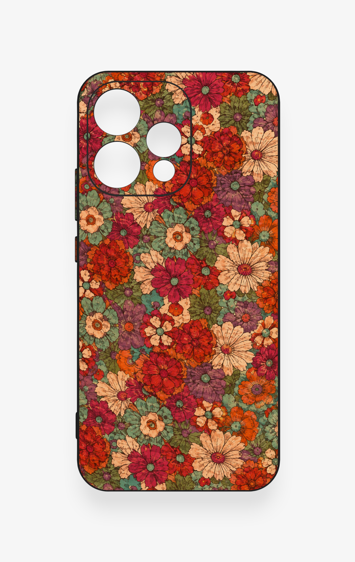 Oppo Reno 15 5G Uyumlu Pastel Çiçek Bahçesi Desenli Silikon Kılıf