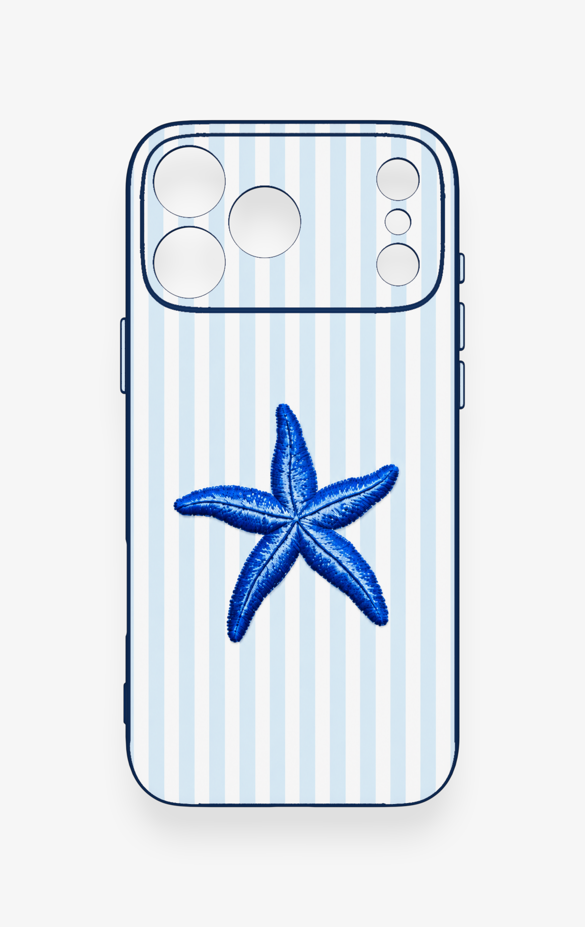 iPhone 17 Pro Max Uyumlu Mavi Deniz Yıldızı Desenli Silikon Kılıf