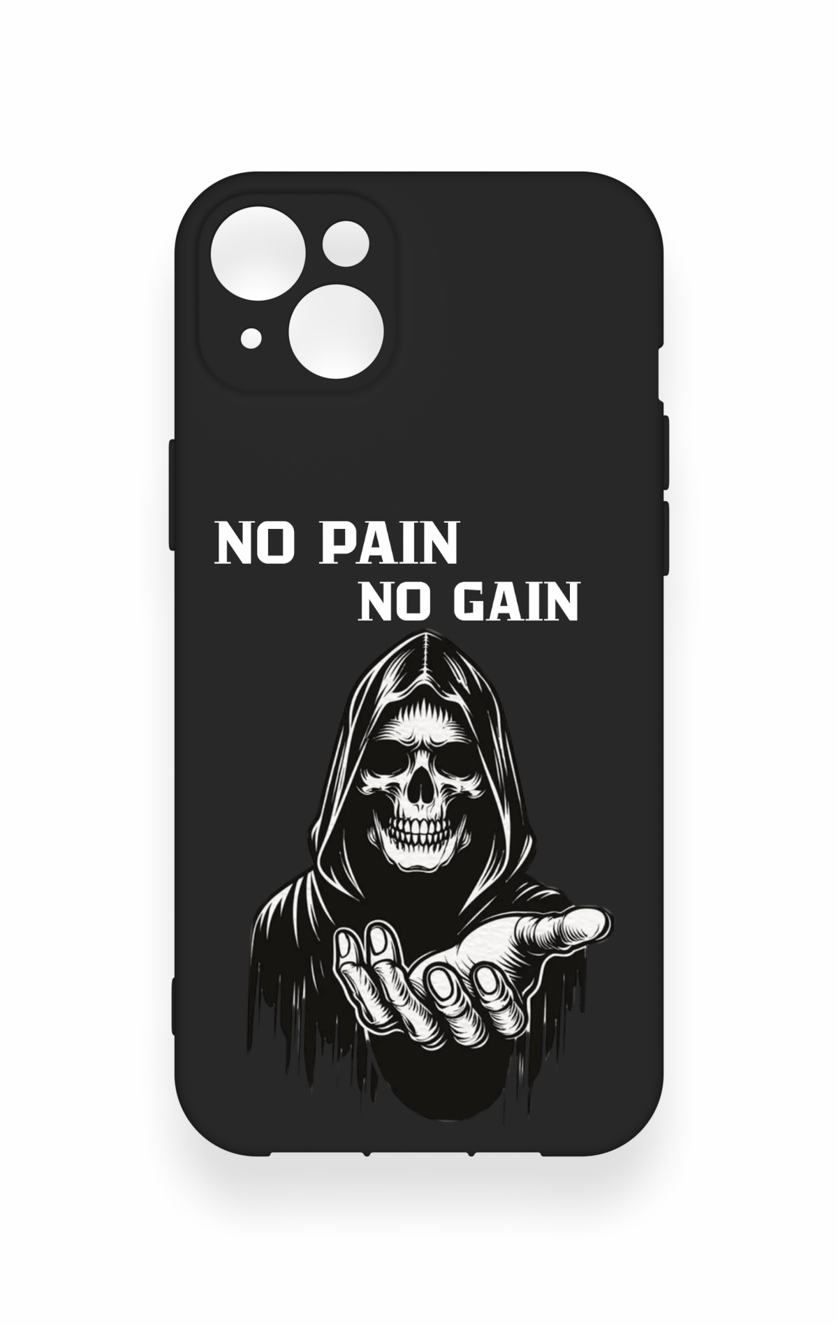 iPhone 14 Plus/15 Plus Uyumlu No Pain No Gain Desenli Silikon Kılıf
