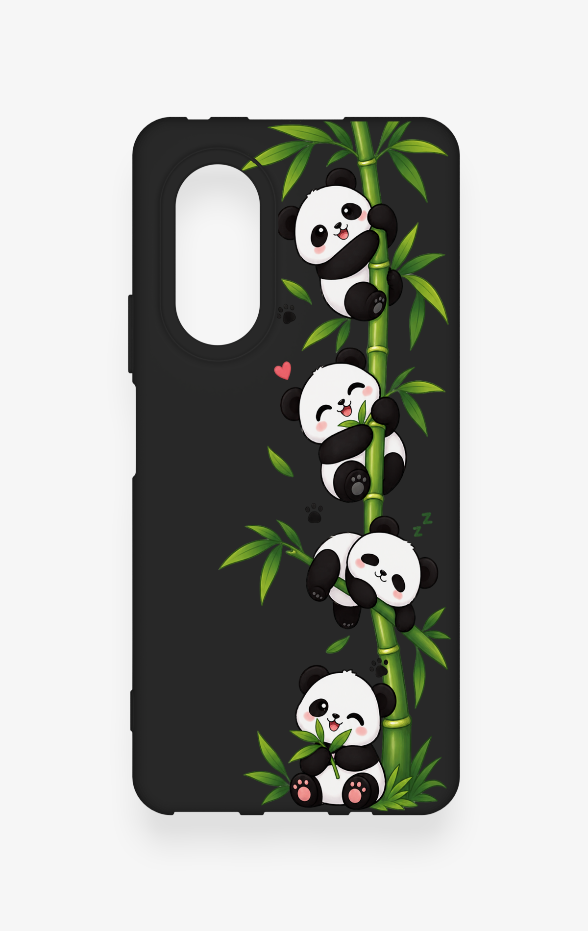 Huawei Nova 9Se Uyumlu Sevimli Panda Bambu Desenli Silikon Kılıf
