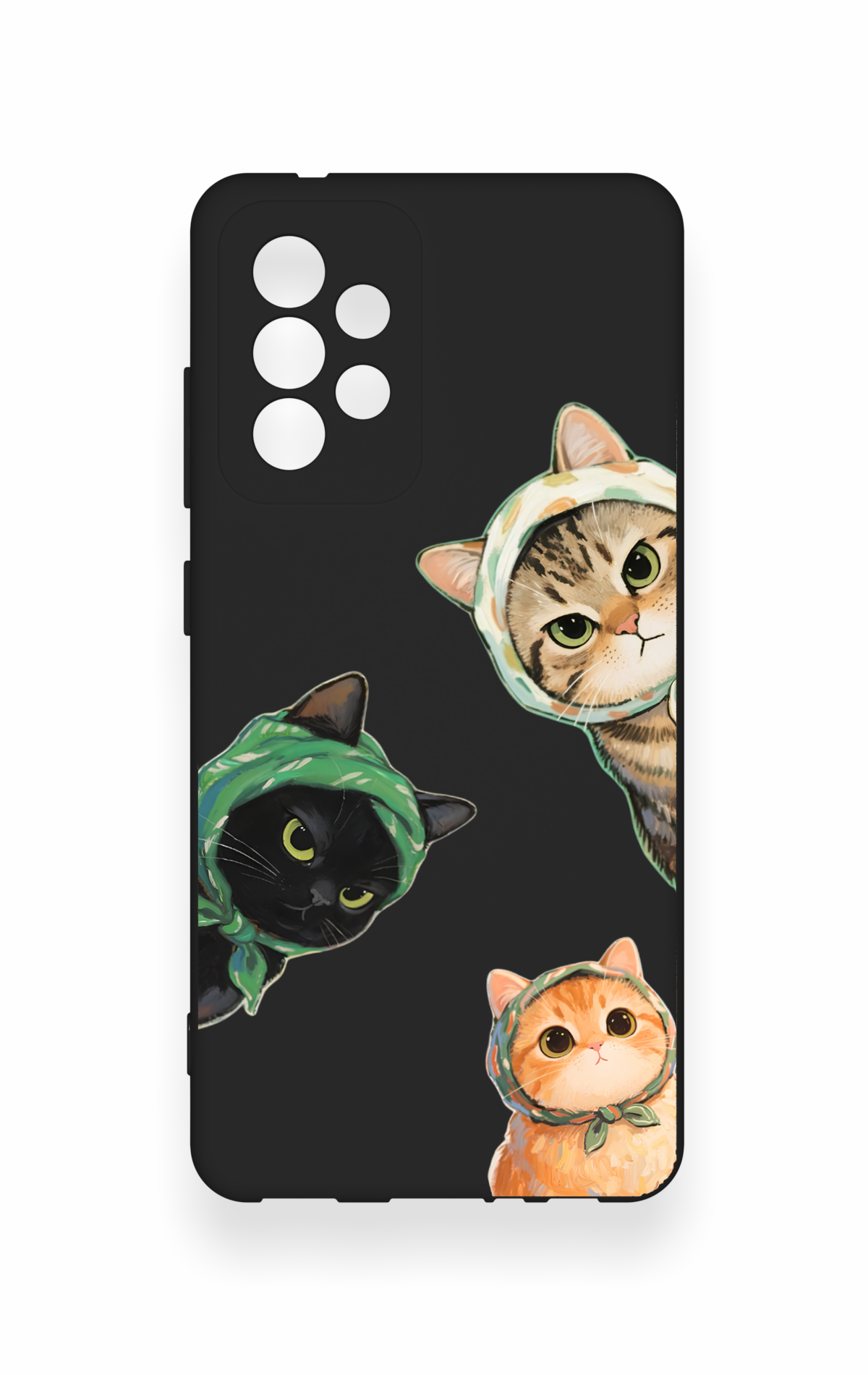 Samsung A52 Uyumlu Kedi Ekibi Desenli Silikon Kılıf