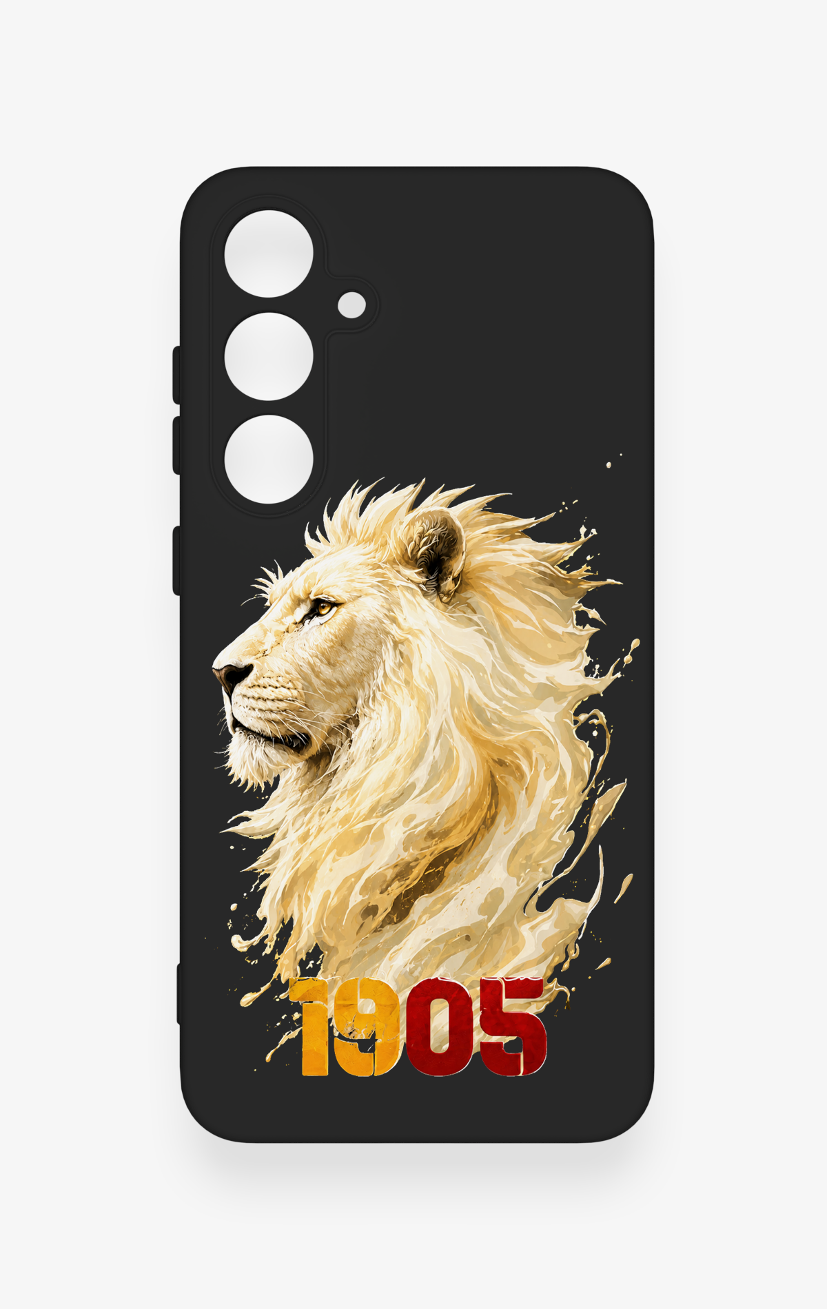Samsung S24Fe Uyumlu Sarı Kırmızı 1905 Aslan Desenli Silikon Kılıf