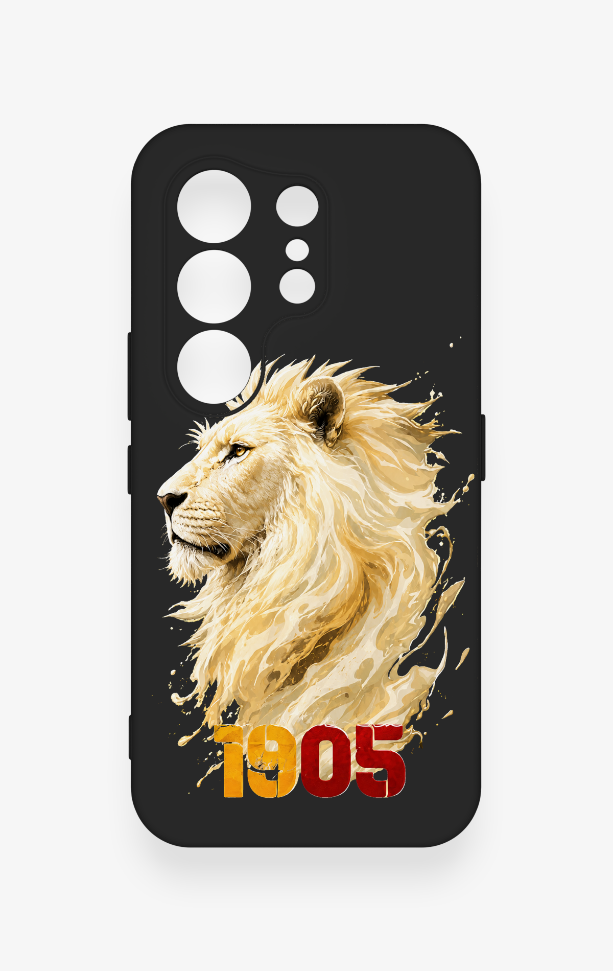 Tecno Camon 50 4G Uyumlu Sarı Kırmızı 1905 Aslan Desenli Silikon Kılıf