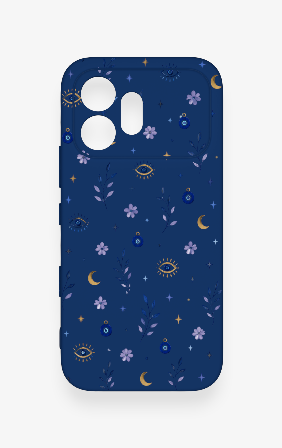 Honor 600 Uyumlu Mavi Nazar Papatya Desenli Silikon Kılıf