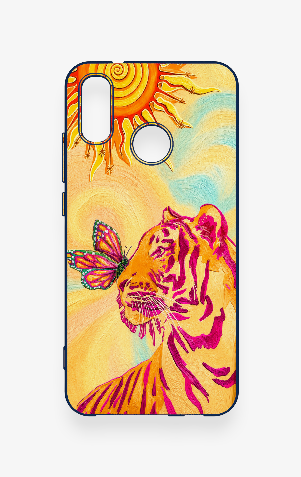 Huawei P20 Lite Uyumlu Güneşin Kaplanı Desenli Silikon Kılıf