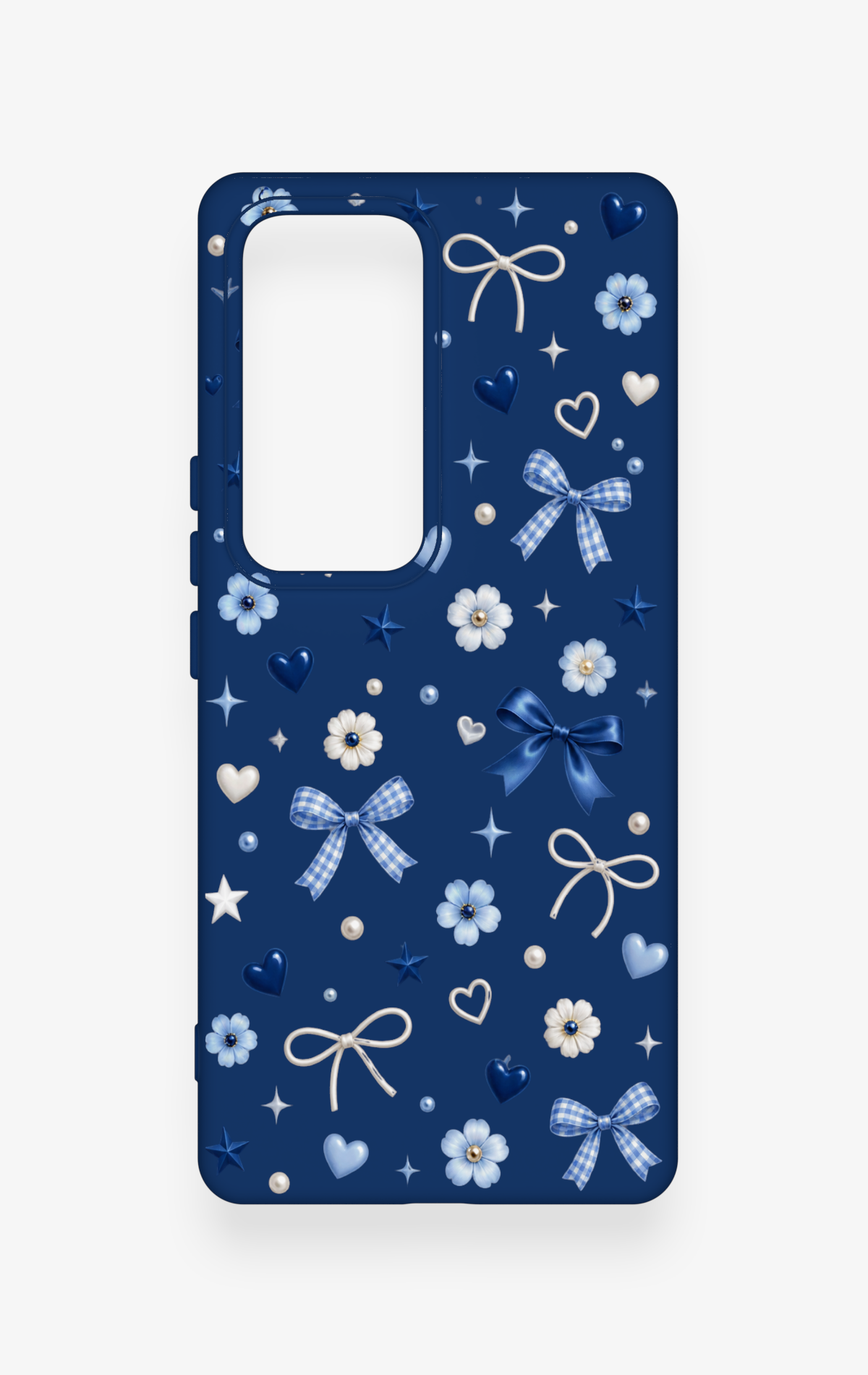 Vivo V30 Uyumlu Mavi Papatya Fiyonk Desenli Silikon Kılıf