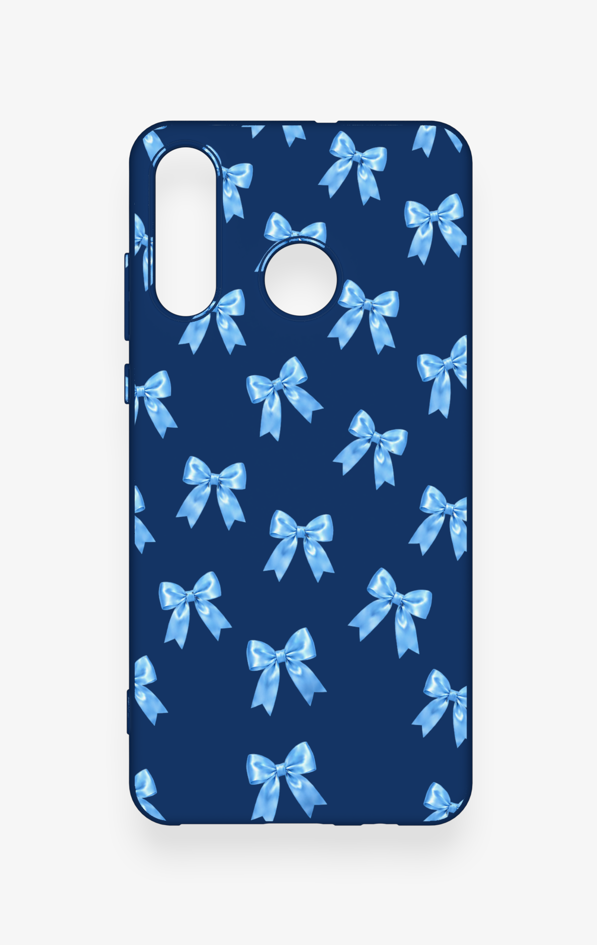 Huawei P30 Lite Uyumlu Mavi Fiyonk Kurdele Desenli Silikon Kılıf