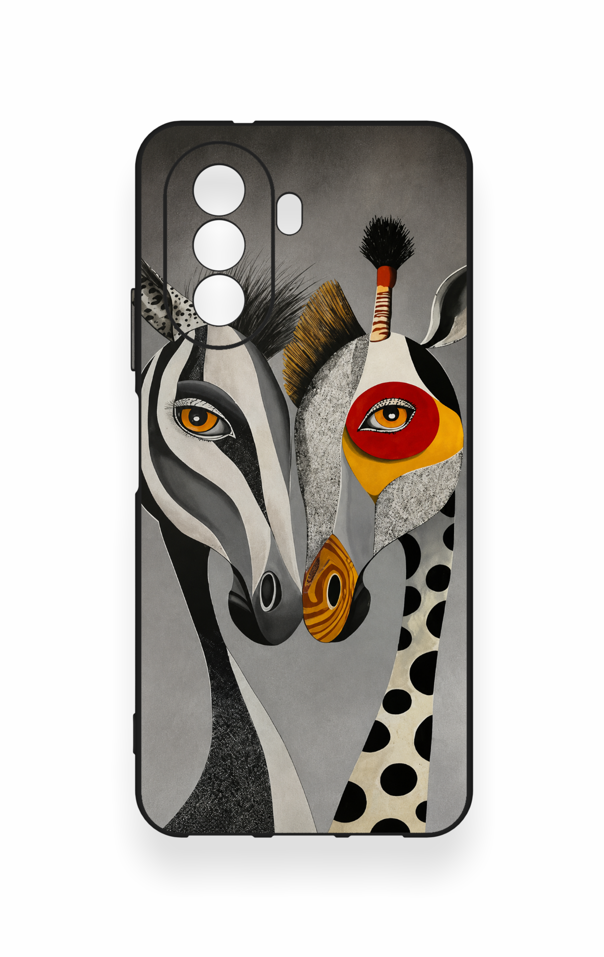 Huawei Nova Y70 Uyumlu Zebra ve Zürafa Desenli Silikon Kılıf