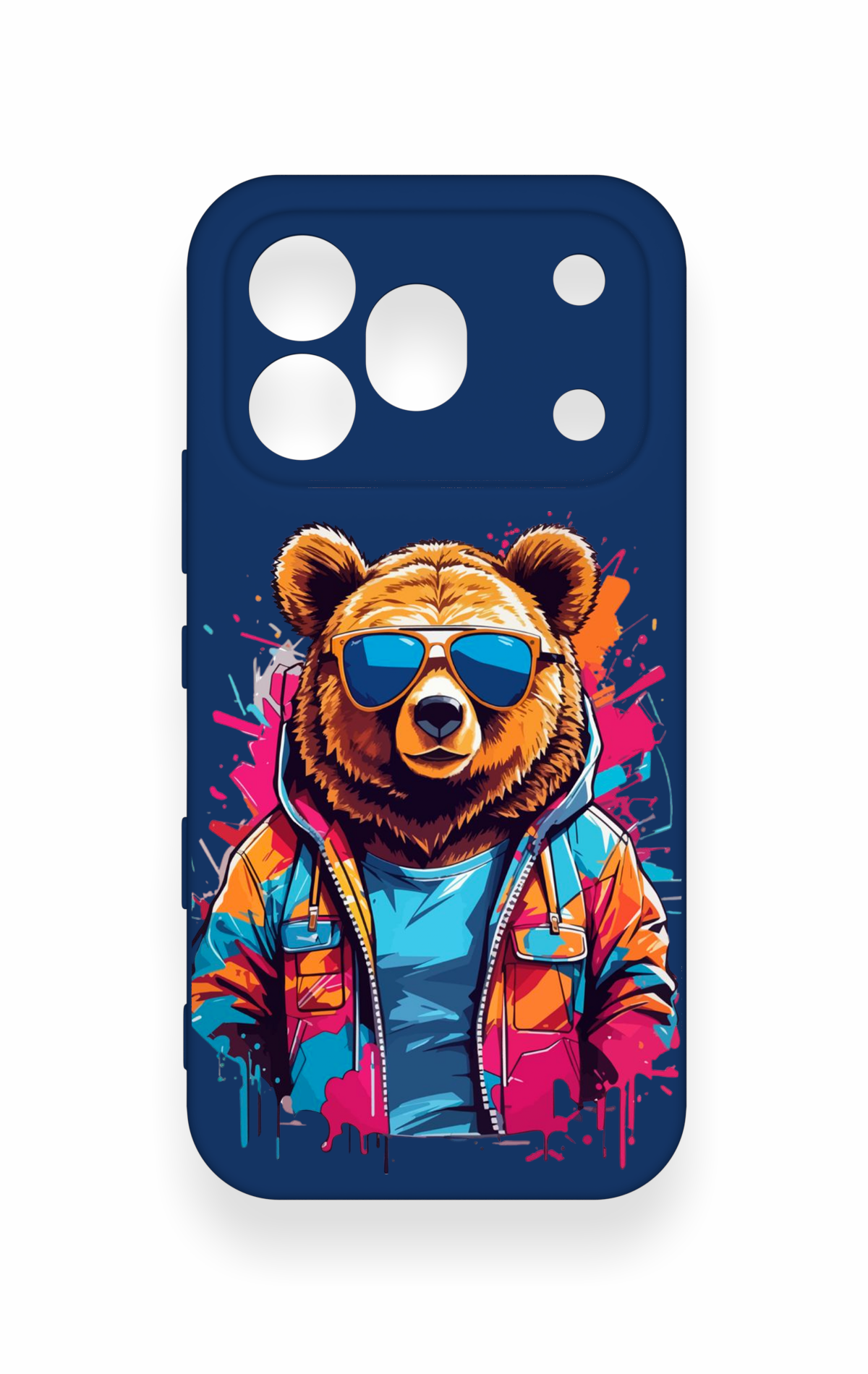 Honor 600 Pro Uyumlu Gözlüklü Ayı Desenli Silikon Kılıf