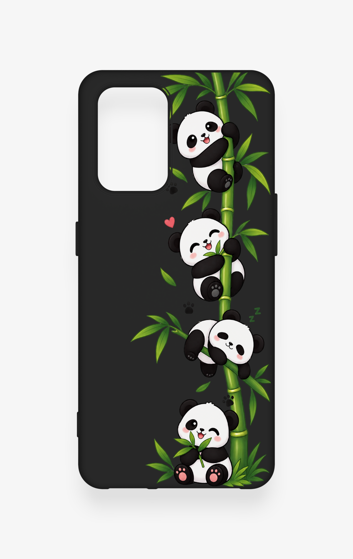 Oppo-A74 Uyumlu Sevimli Panda Bambu Desenli Silikon Kılıf
