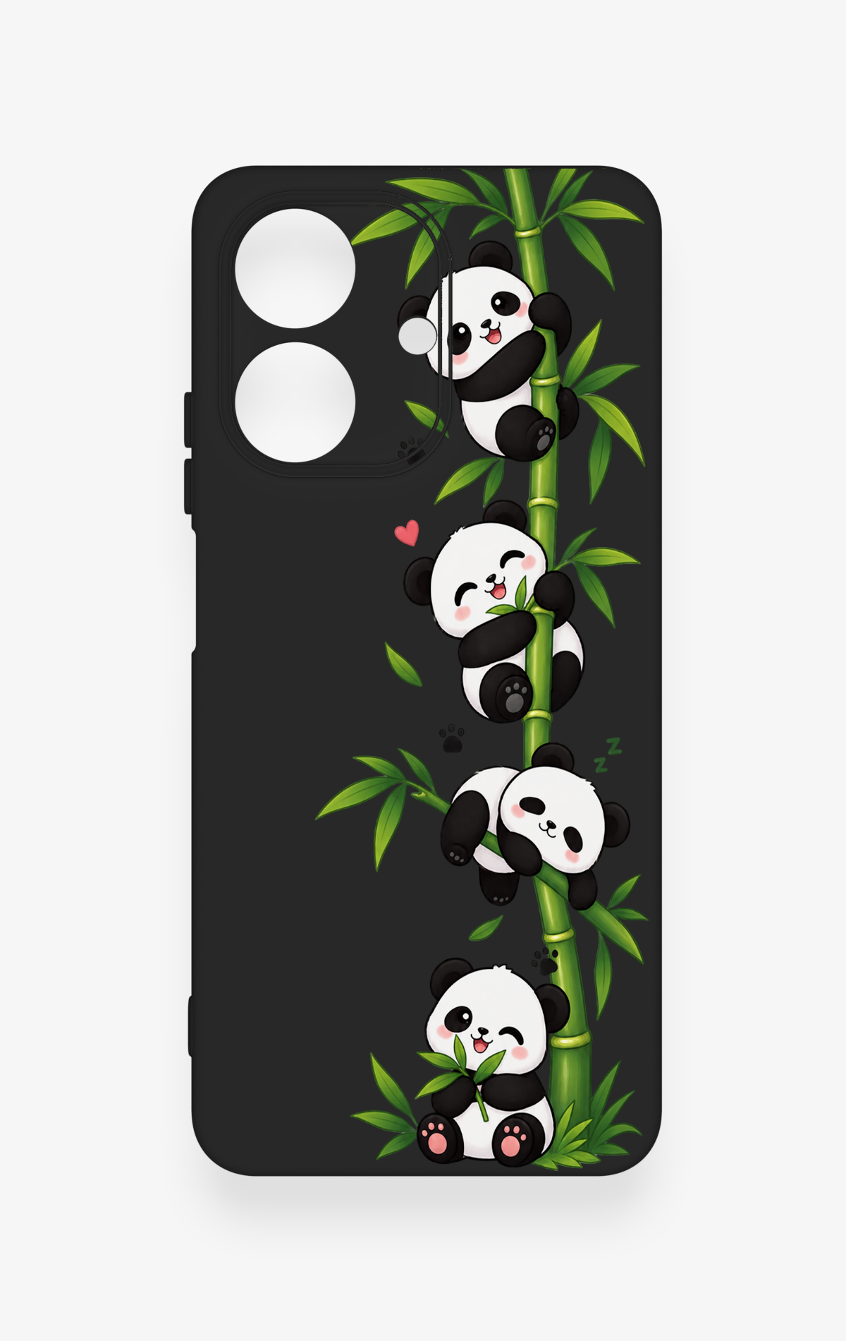 Realme Note 60 Uyumlu Sevimli Panda Bambu Desenli Silikon Kılıf