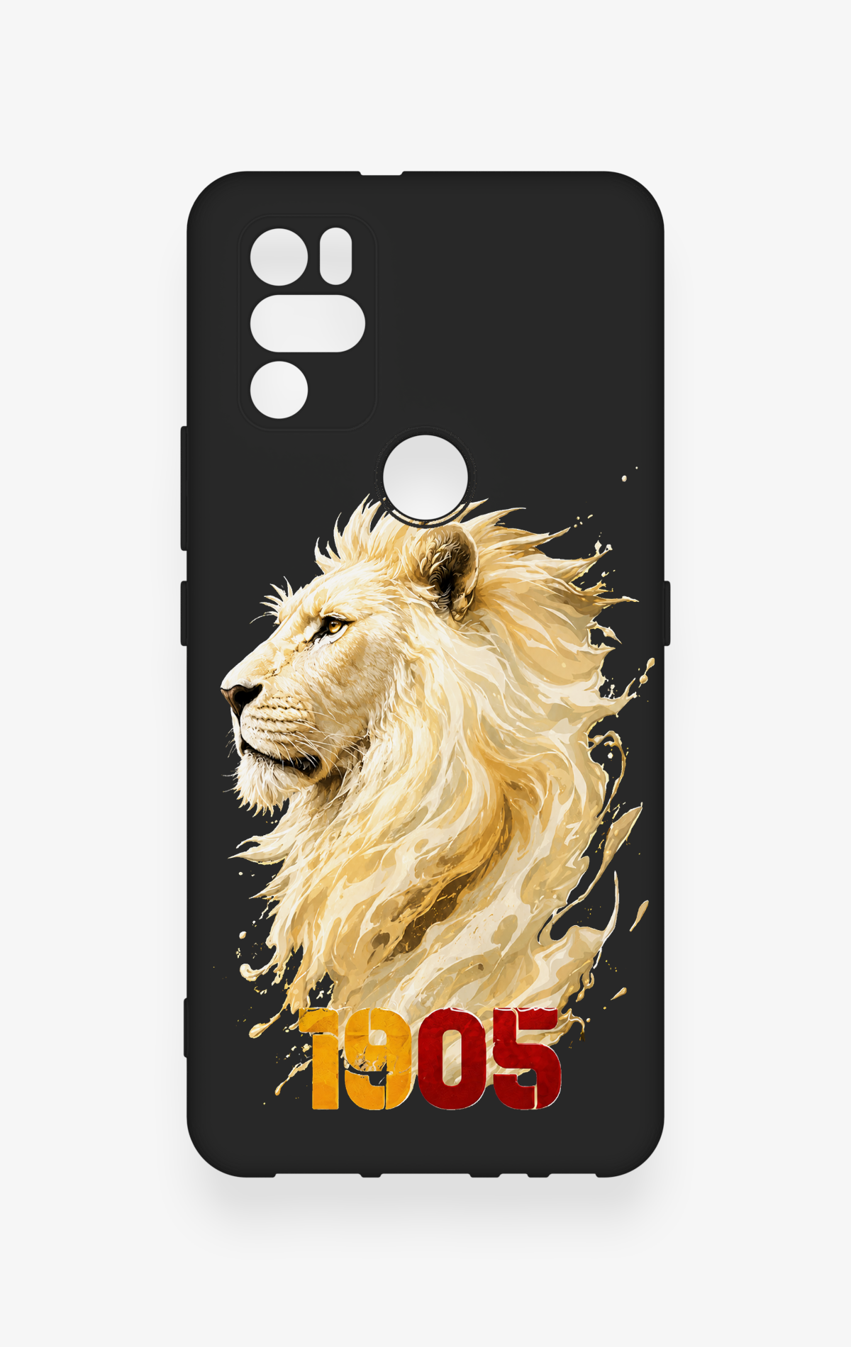 Omix X300 Uyumlu Sarı Kırmızı 1905 Aslan Desenli Silikon Kılıf