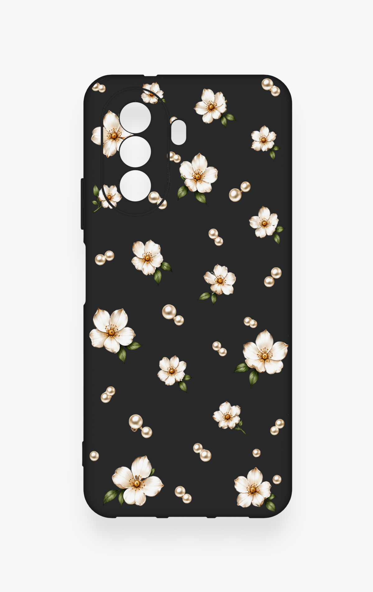 Huawei Nova Y70 Uyumlu İnci Papatya Desenli Silikon Kılıf