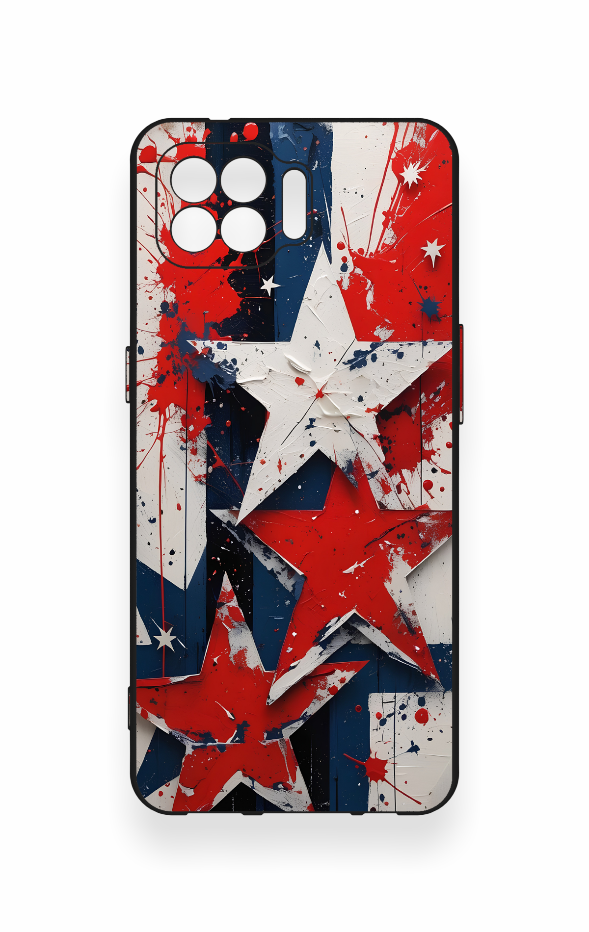 Oppo Reno 4 Lite Uyumlu Star Flag Desenli Silikon Kılıf