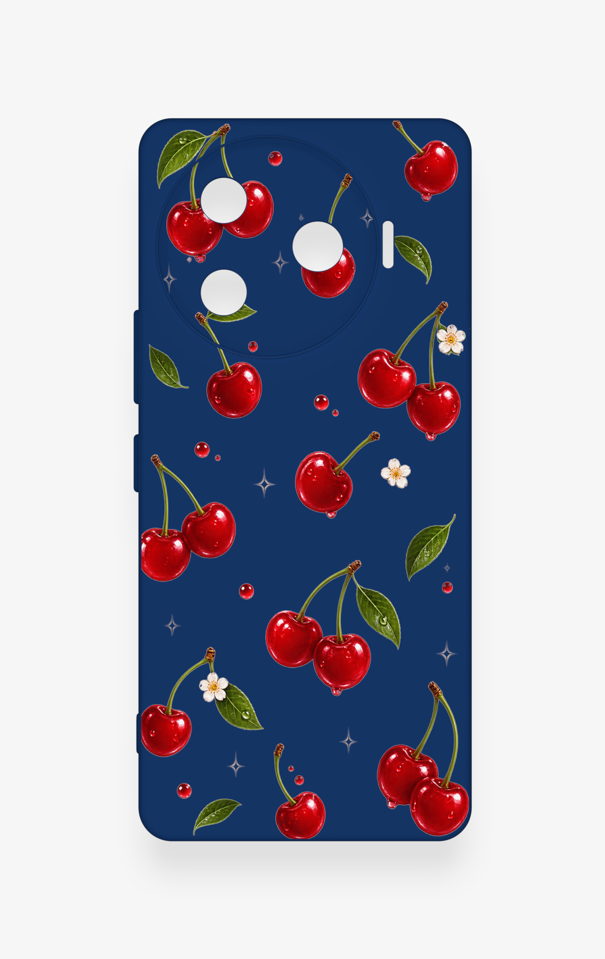 Tecno Camon 30 Pro 5G Uyumlu Kiraz Papatya Desenli Silikon Kılıf