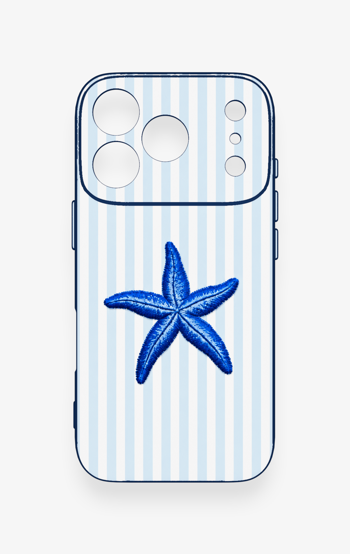 iPhone 17 Pro Uyumlu Mavi Deniz Yıldızı Desenli Silikon Kılıf