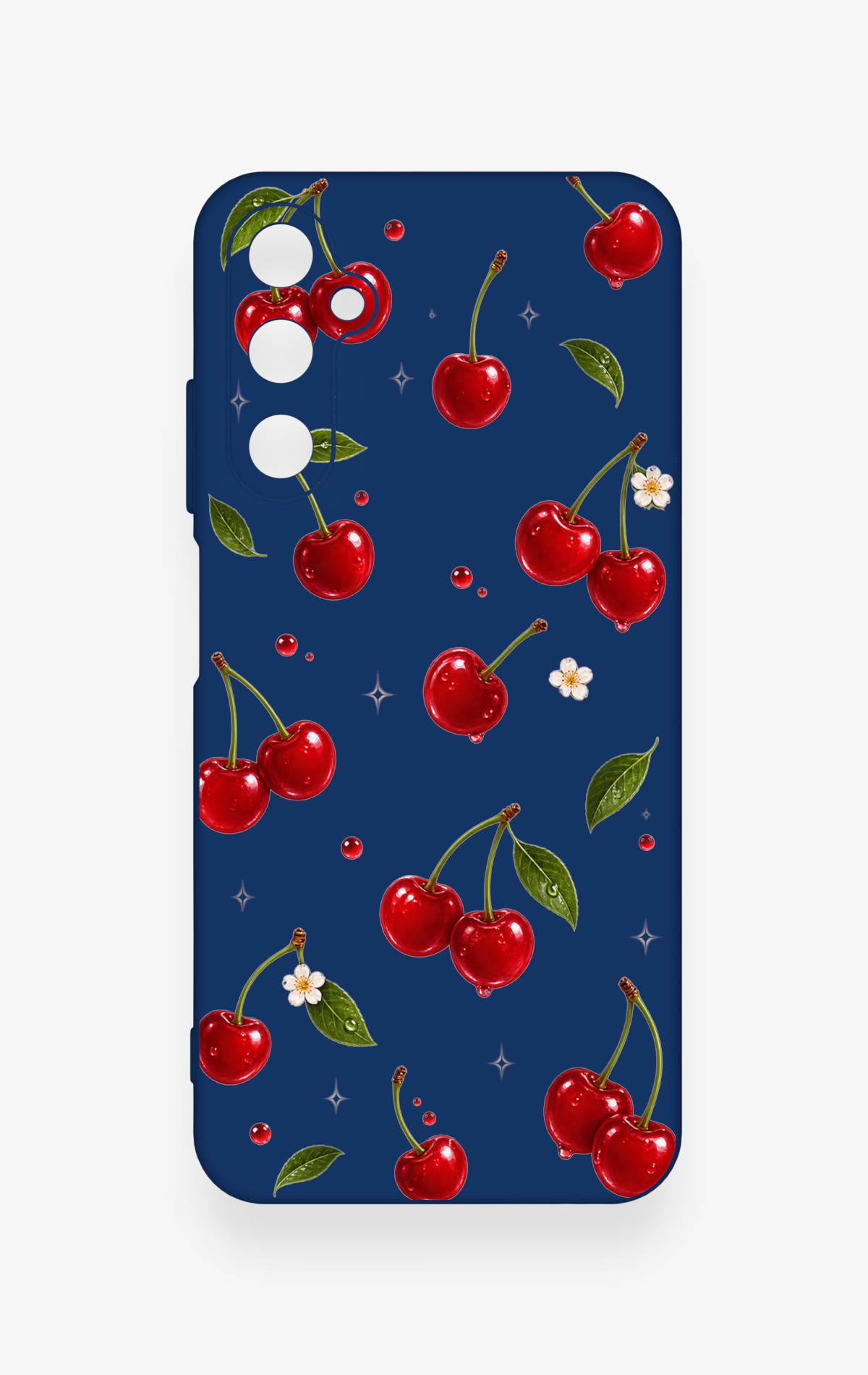 Samsung A05s Uyumlu Kiraz Papatya Desenli Silikon Kılıf