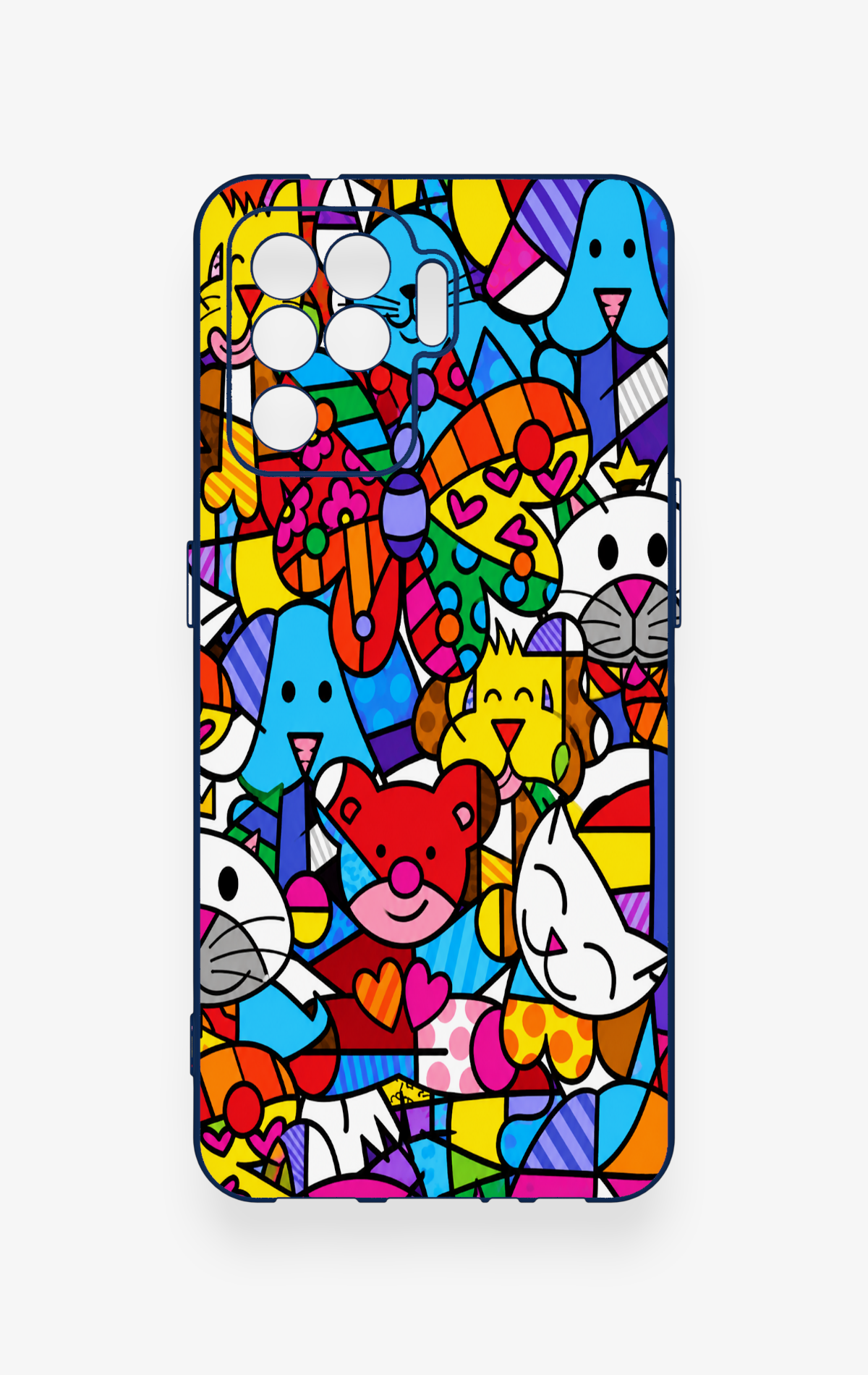 Oppo Reno 5 Lite Uyumlu Britto Garden Desenli Silikon Kılıf