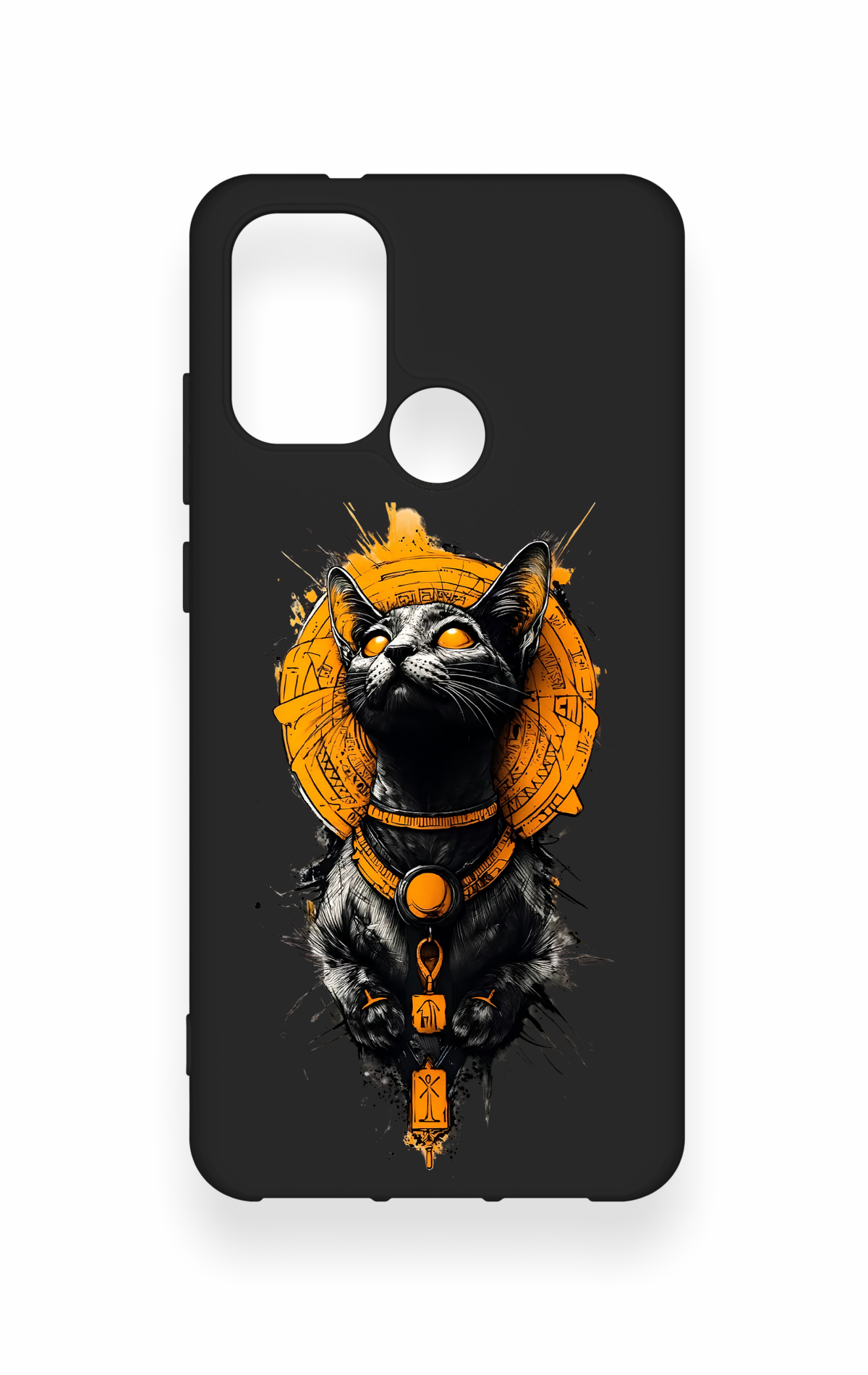 Casper Via F20 Uyumlu Mısırlı Kedi Tanrısı Desenli Silikon Kılıf