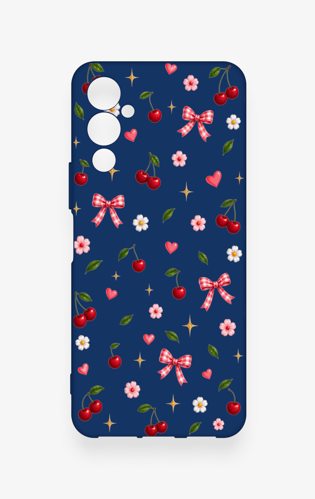 Tecno Pova Neo 4 Uyumlu Çiçek Kiraz Fiyonk Desenli Silikon Kılıf