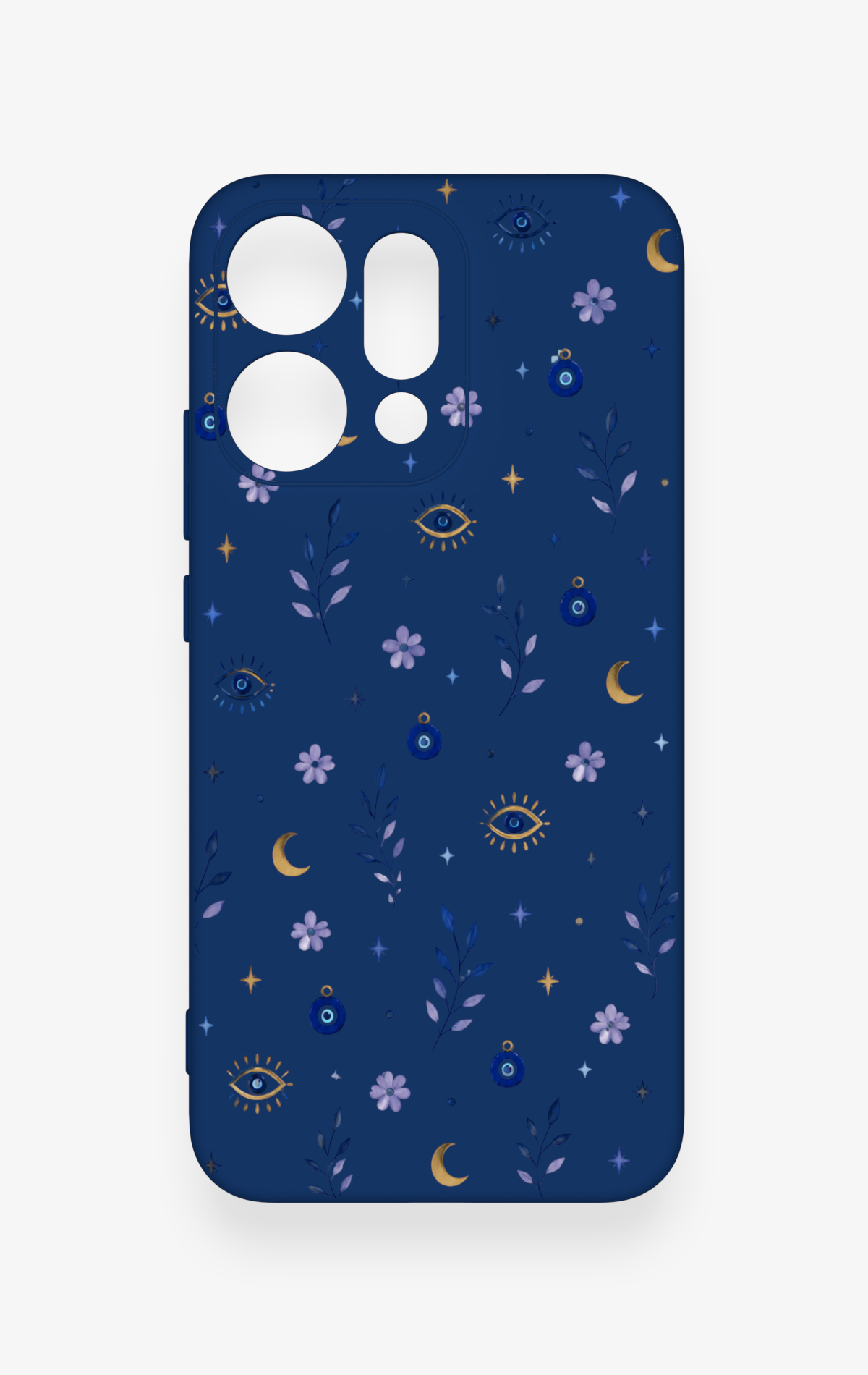 Oppo Reno 14 Uyumlu Mavi Nazar Papatya Desenli Silikon Kılıf