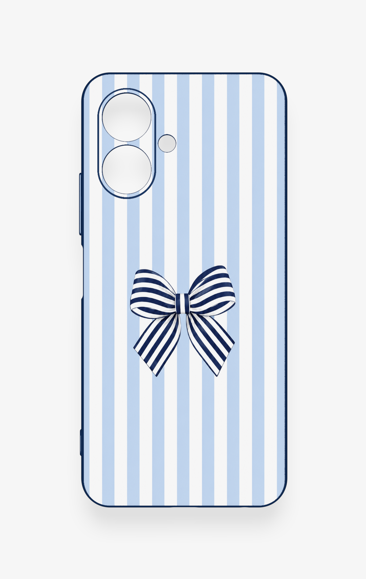 Tecno Spark Go 2 Uyumlu Mavi Beyaz Kurdele Desenli Silikon Kılıf