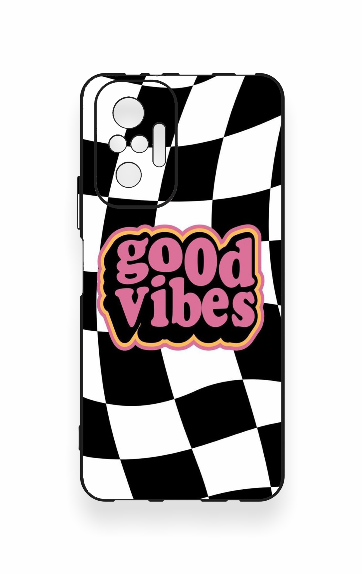 Redmi Note 10 Pro Uyumlu Black Good Vibes Desenli Silikon Kılıf