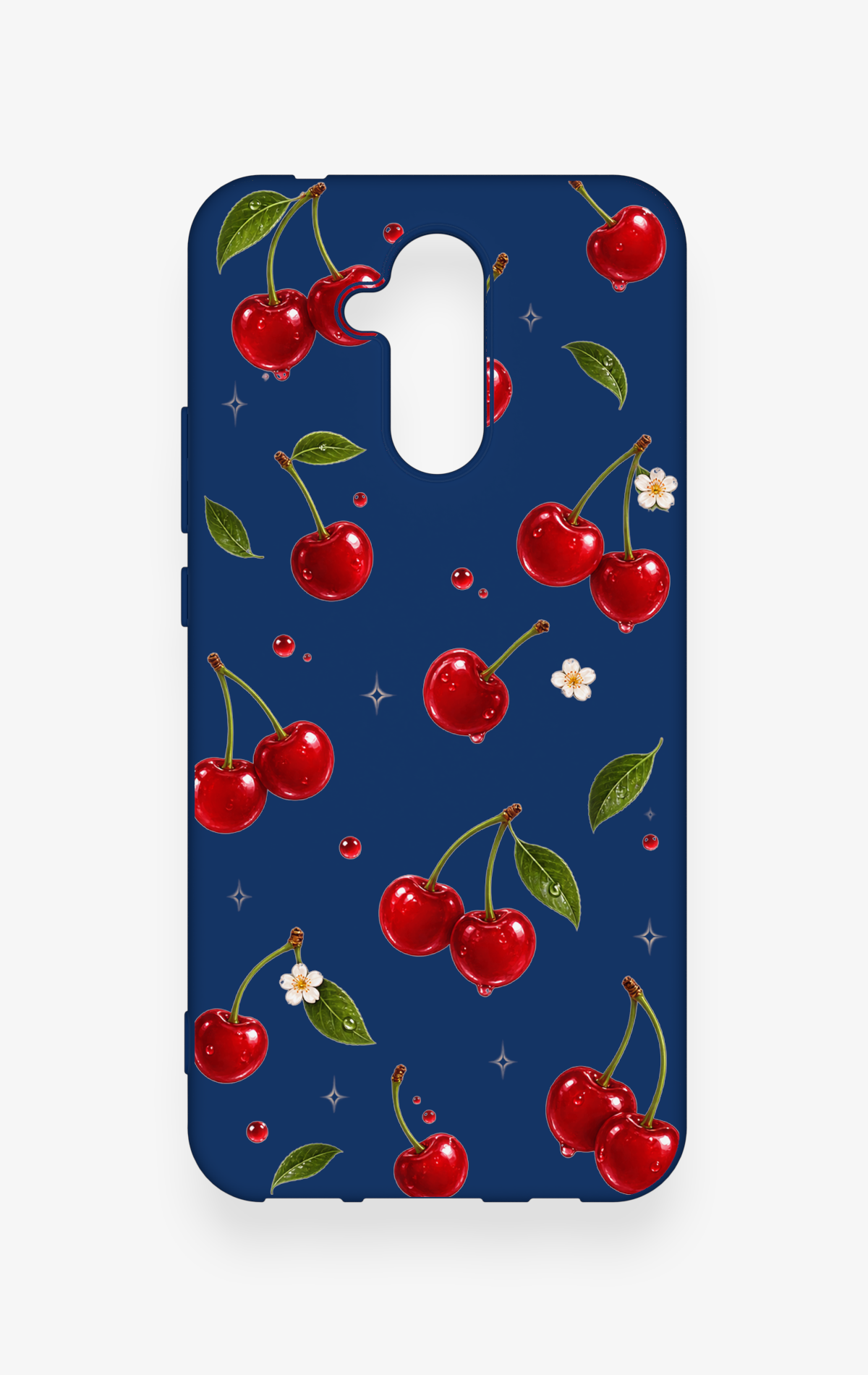 Huawei Mate 20 Lite Uyumlu Kiraz Papatya Desenli Silikon Kılıf