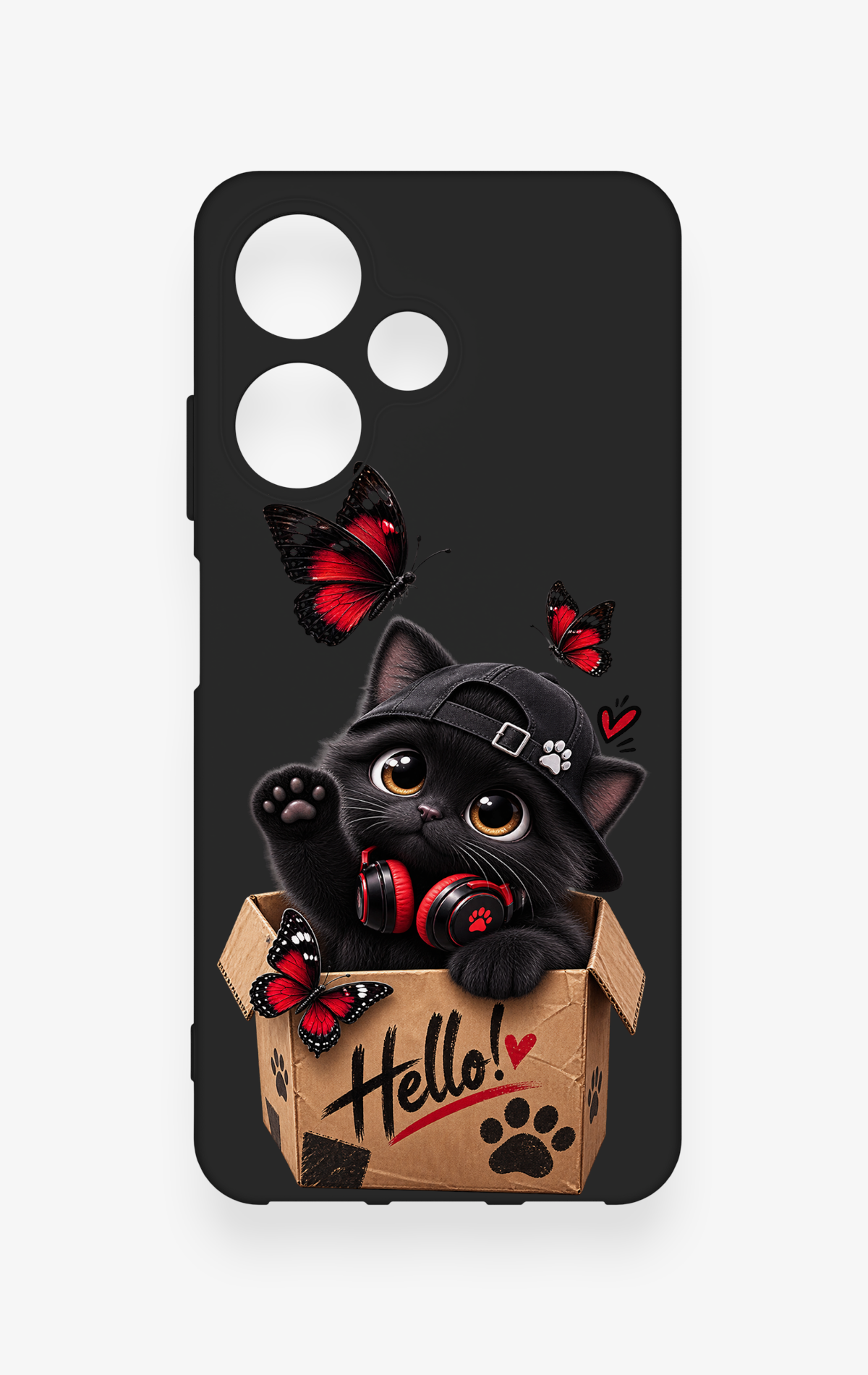 İnfinix Hot 30i Uyumlu Hello Cat Desenli Silikon Kılıf