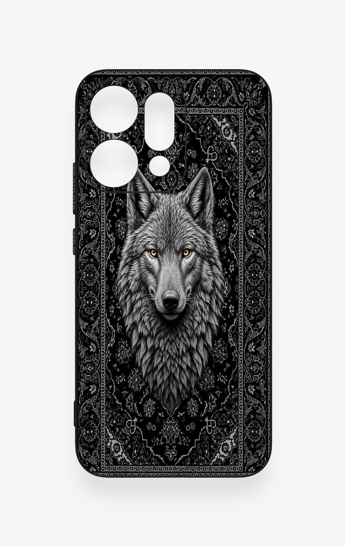 Oppo Reno 14 Uyumlu Etnik Kurt Desenli Silikon Kılıf