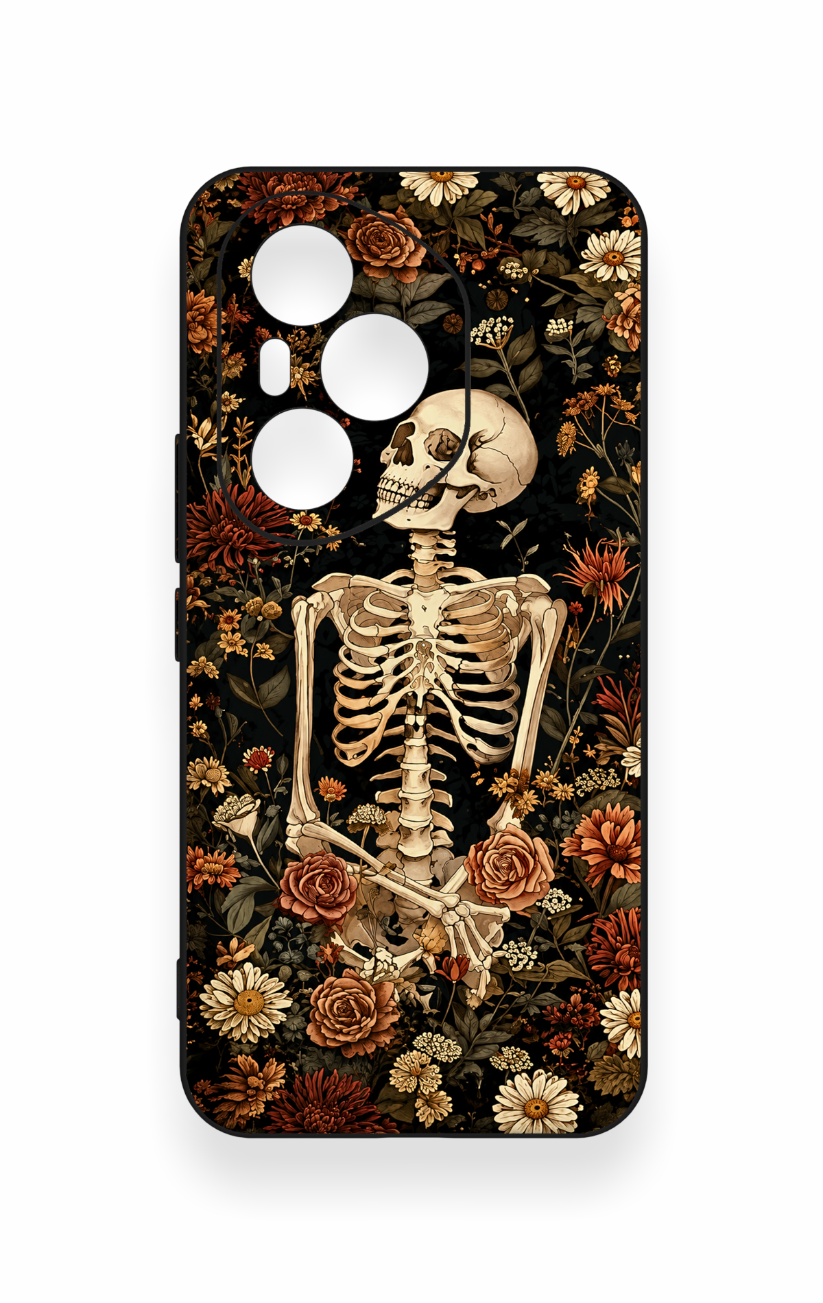 Honor 400 Pro Uyumlu Çiçek İskelet Desenli Silikon Kılıf
