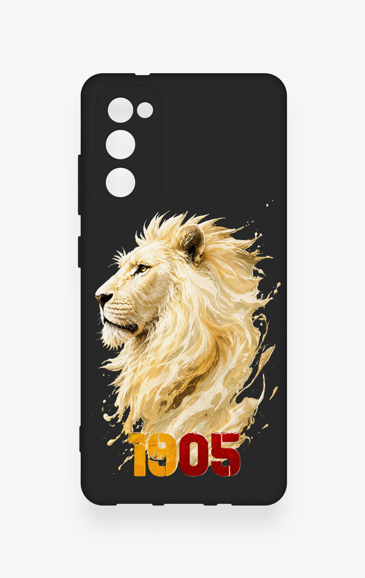 Samsung S20Fe Uyumlu Sarı Kırmızı 1905 Aslan Desenli Silikon Kılıf