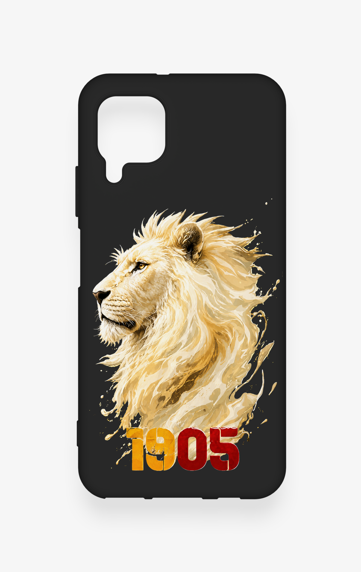 Huawei P40 Lite Uyumlu Sarı Kırmızı 1905 Aslan Desenli Silikon Kılıf
