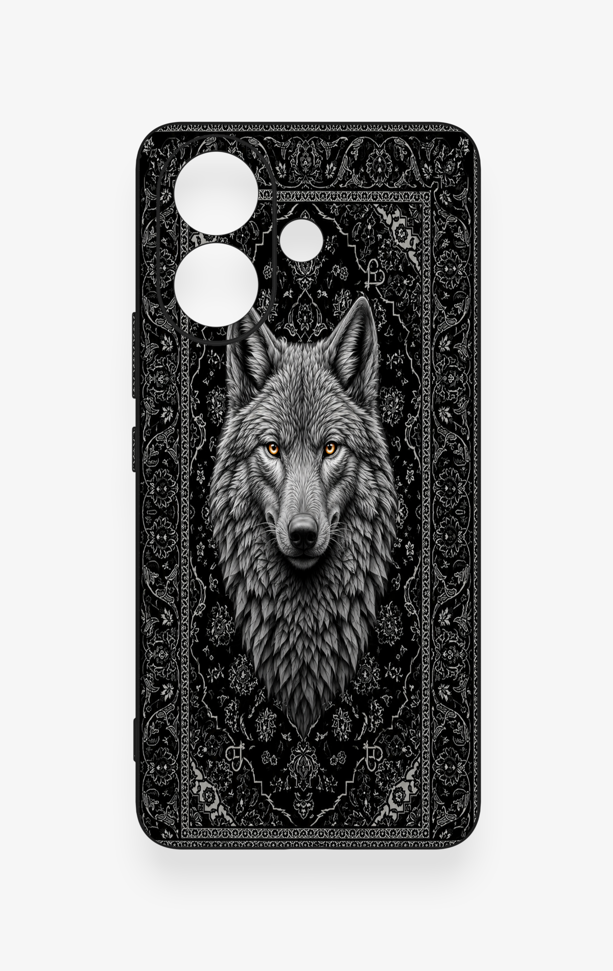 Vivo V60 Lite Uyumlu Etnik Kurt Desenli Silikon Kılıf