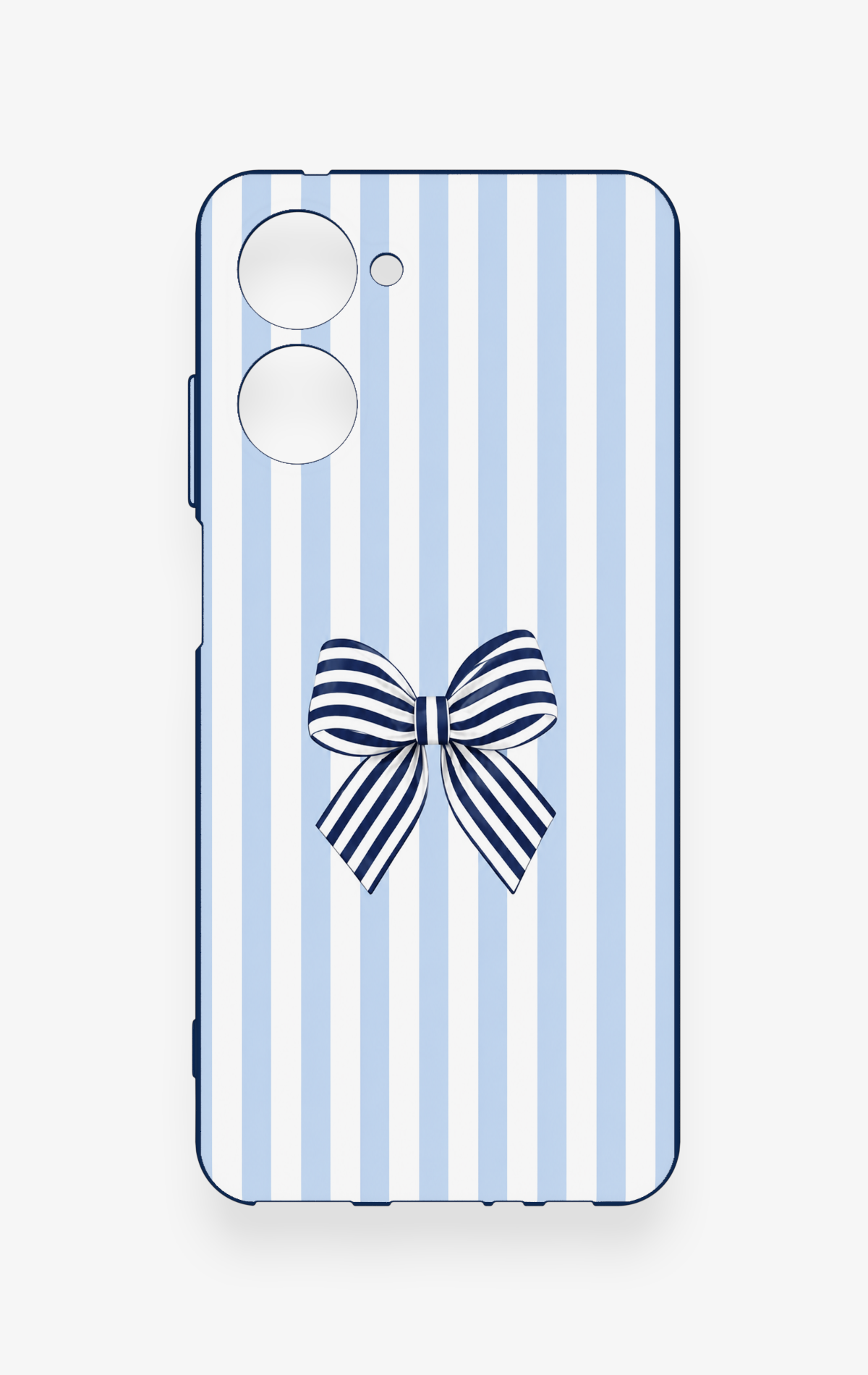 Realme 10 Uyumlu Mavi Beyaz Kurdele Desenli Silikon Kılıf